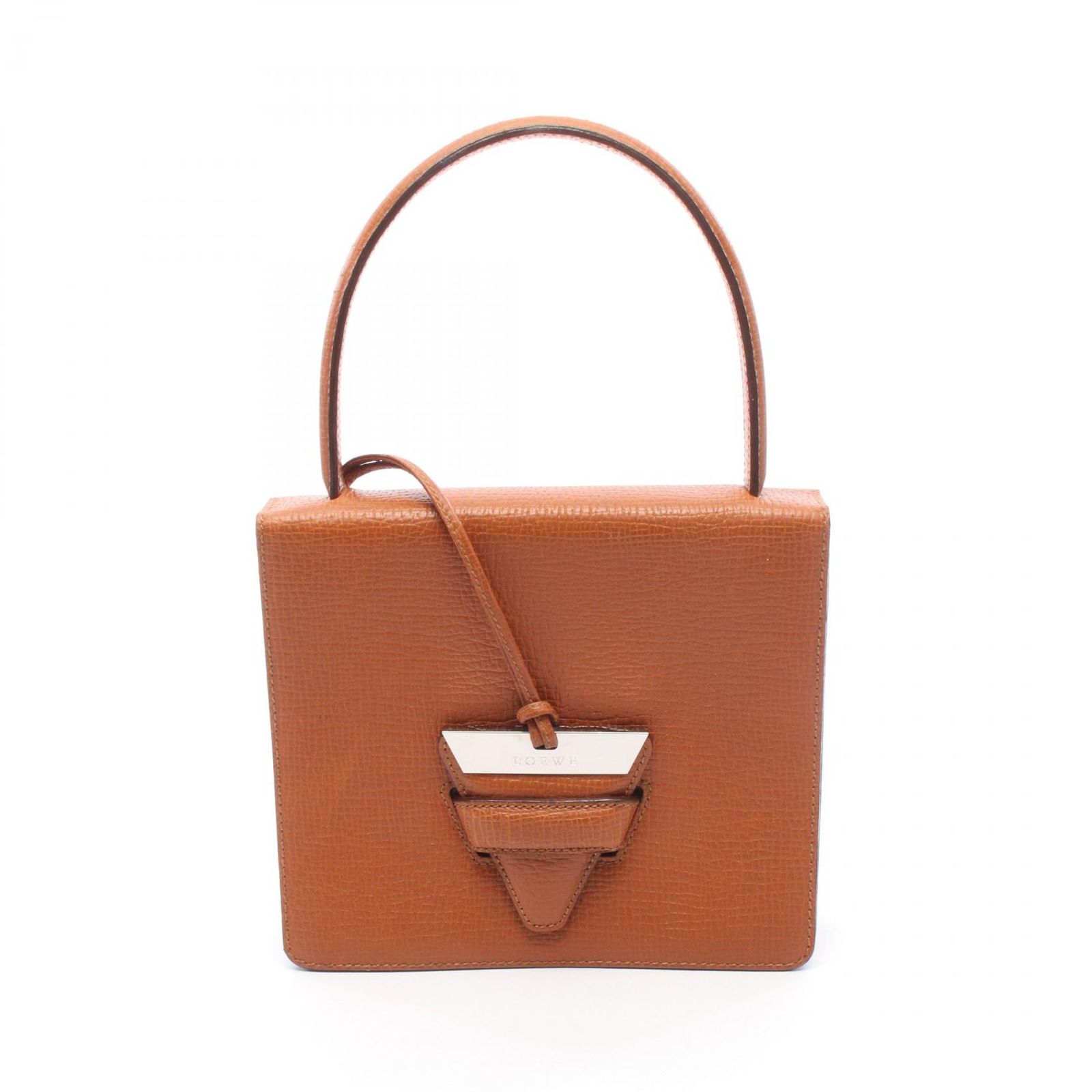 ロエベ LOEWE ハンドバッグ バルセロナ ブラウン レザー バルセロナ ハンド レディース Used A