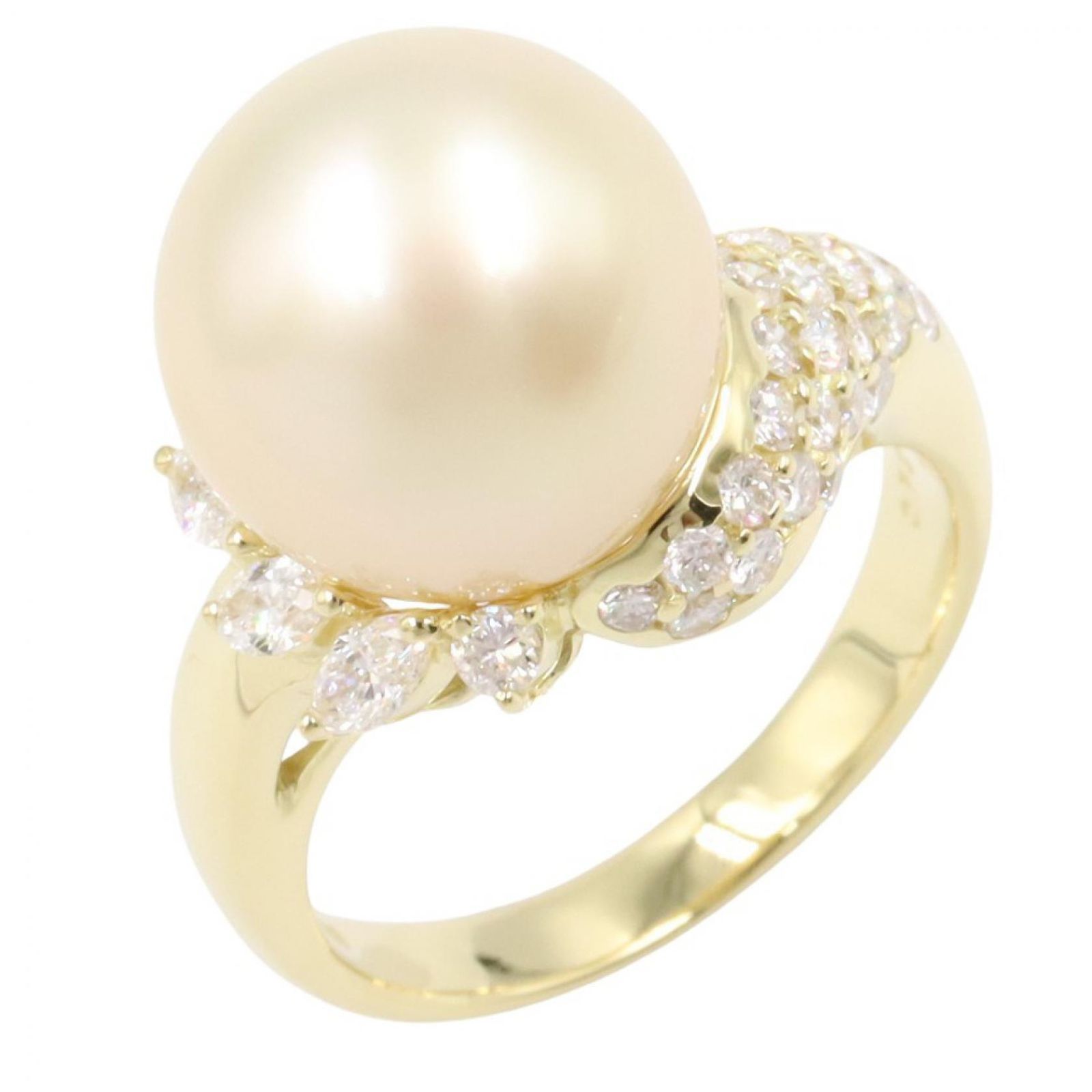ジュエリー JEWELRY リング・指輪 パール ダイヤモンド リング ﾊﾟｰﾙ 8.1g #13 K18（イエローゴールド） ダイヤモンド パールリング レディース Used A
