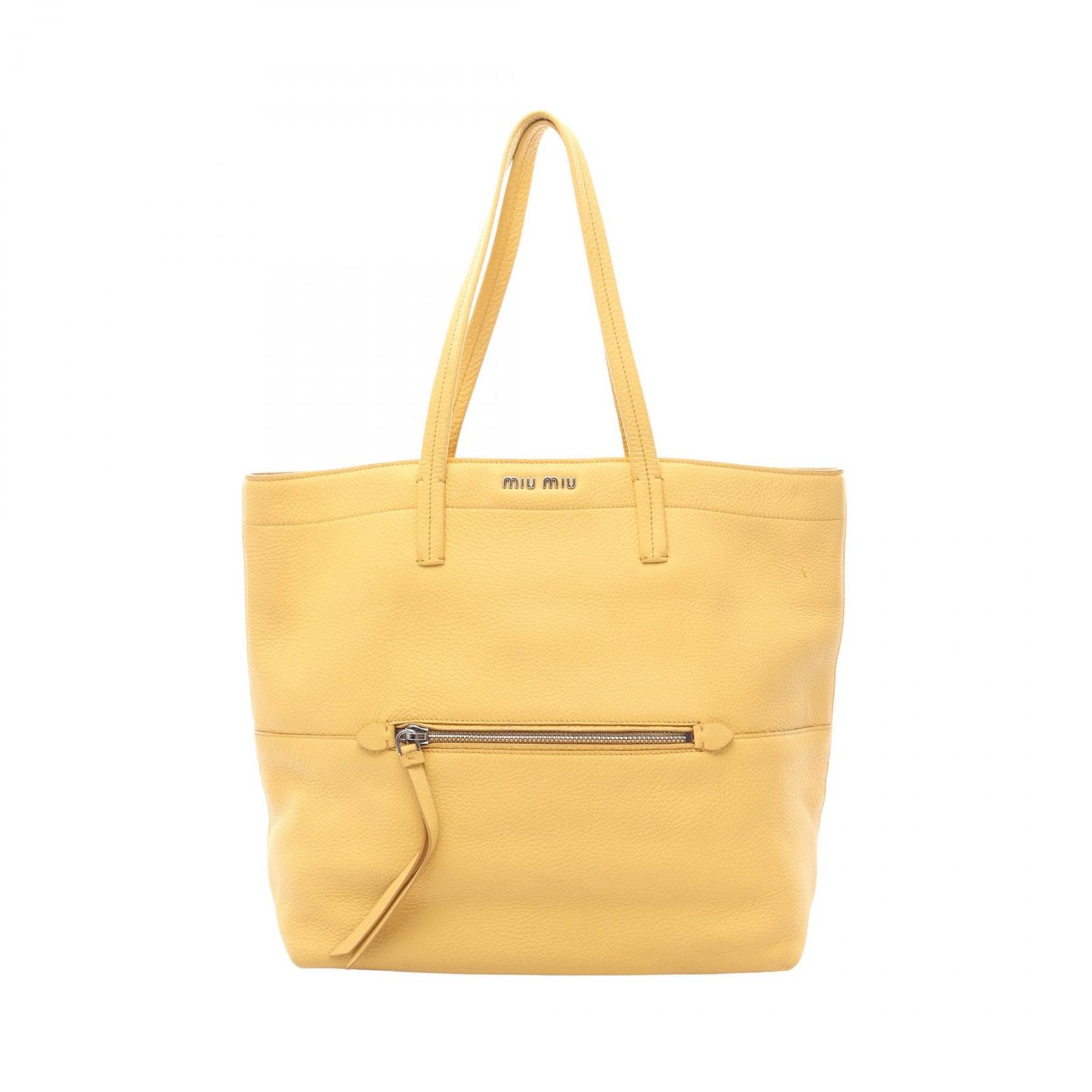 ミュウ ミュウ Miu Miu トートバッグ RR1820 イエロー レザー トートバッグ レディース Used B