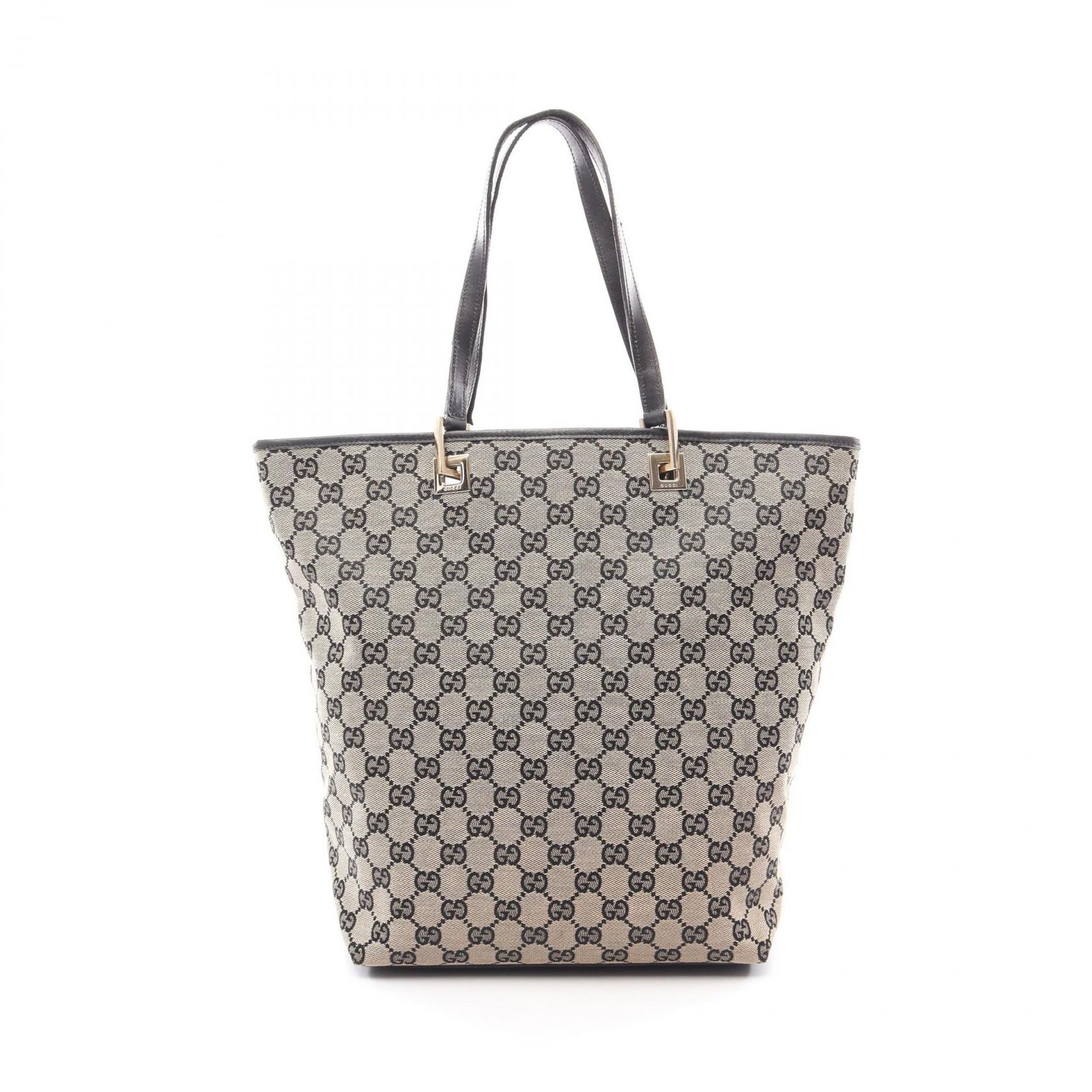 グッチ GUCCI トートバッグ GGキャンバス 0021098 ベージュ/ネイビー キャンバス レザー トートバッグ レディース Used B