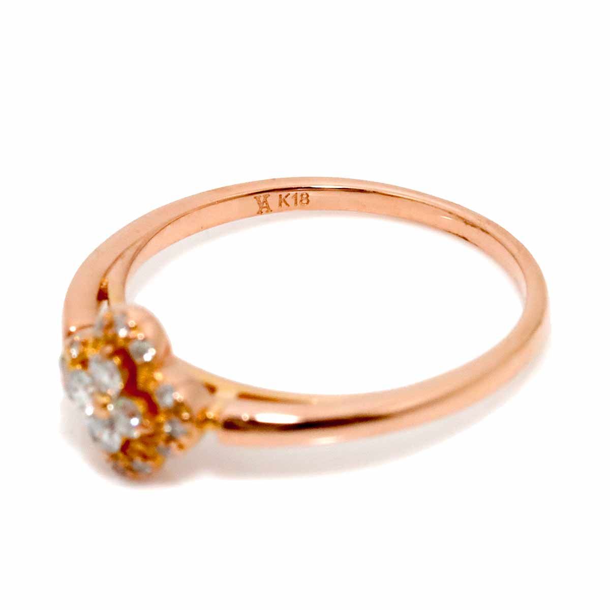 ヴァンドーム青山 Vendome Aoyama 11号 リング ダイヤ 0.13ct K18 PG