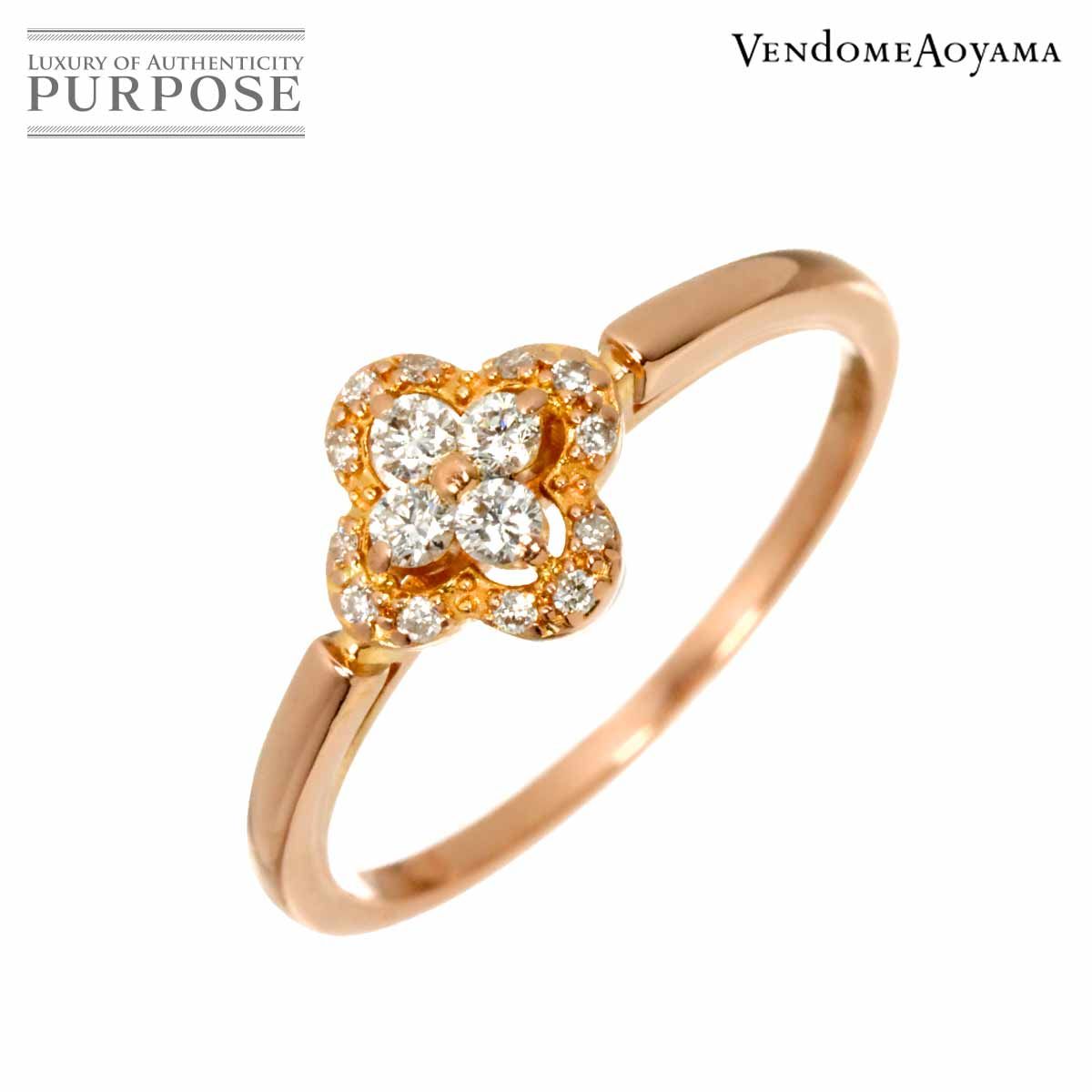 ヴァンドーム青山 Vendome Aoyama 11号 リング ダイヤ 0.13ct K18 PG