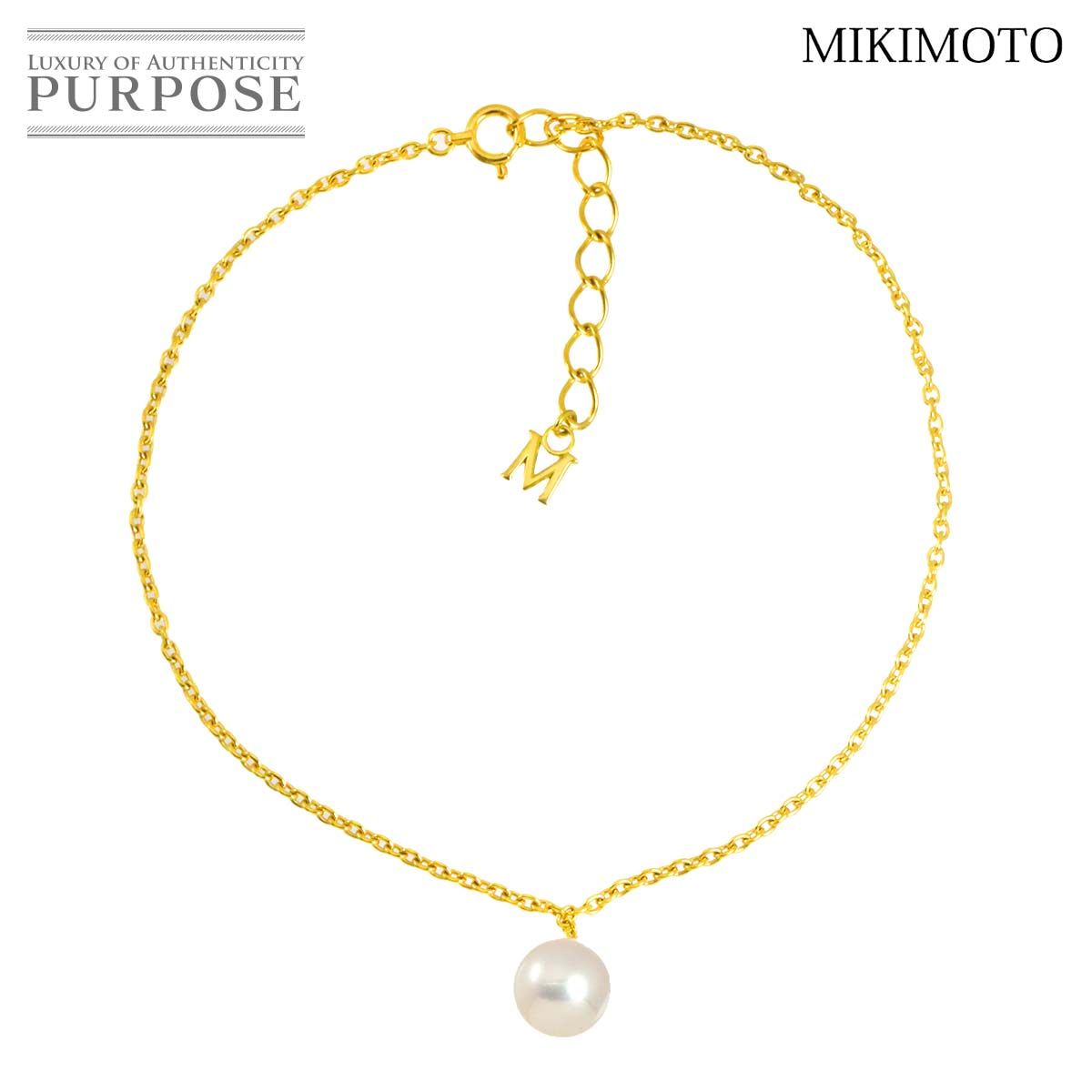 ミキモト MIKIMOTO アコヤ真珠 7.7mm ブレスレット 23cm K18 YG イエローゴールド 750 パール Akoya Pearl Bracelet 90324423