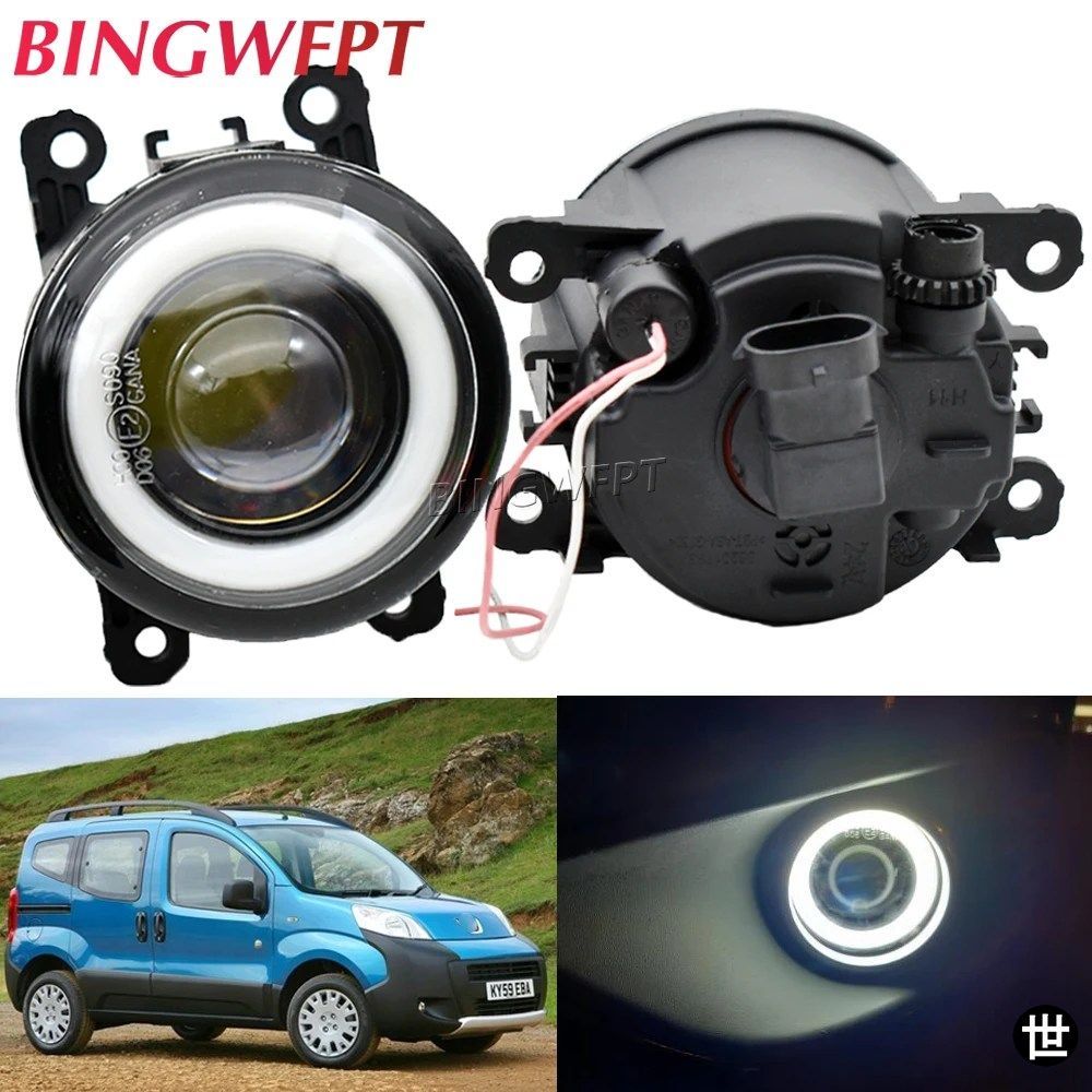 エンジェルアイフォグライト車 LED フォグランプ DRL プジョー 207 307 3008 407 607 301 308 408 2008 4007 4008 5008 BIPPER TEPEE