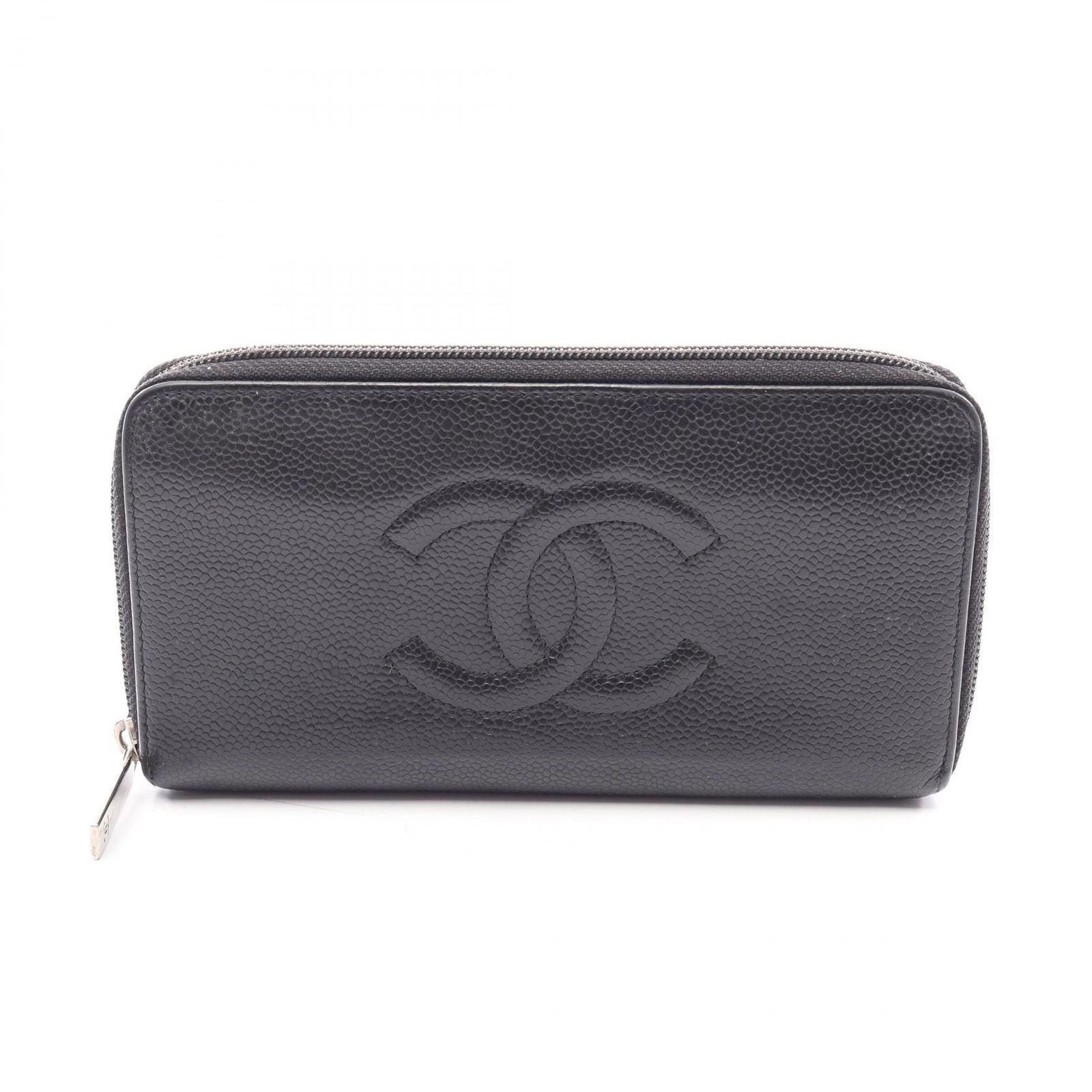 シャネル CHANEL ラウンド長財布 ココマーク ブラック カーフ（牛革） ココマーク ラウンド長財布 レディース Used B