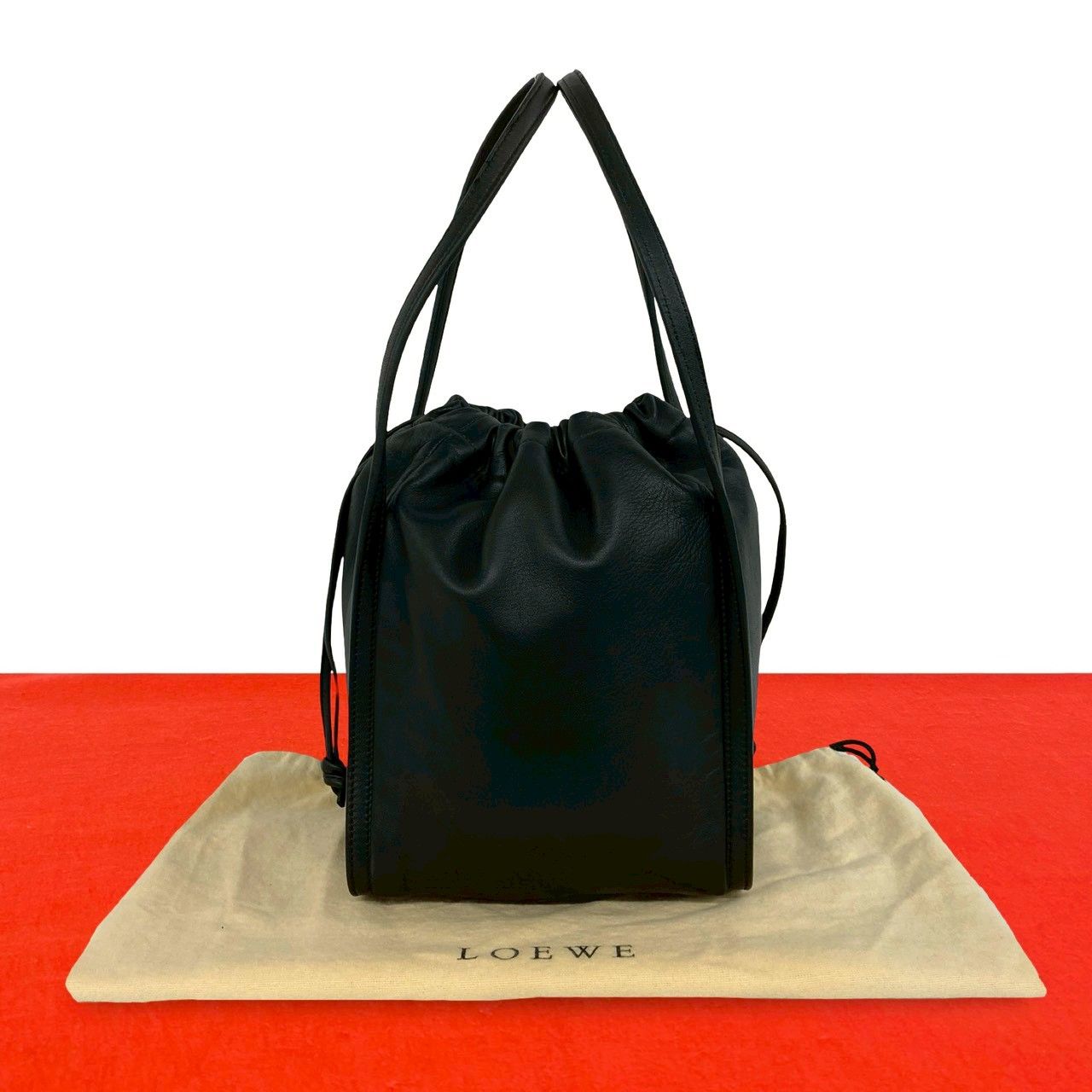 極 美品 袋付き LOEWE ロエベ ヴィンテージ アナグラム ロゴ ナッパ