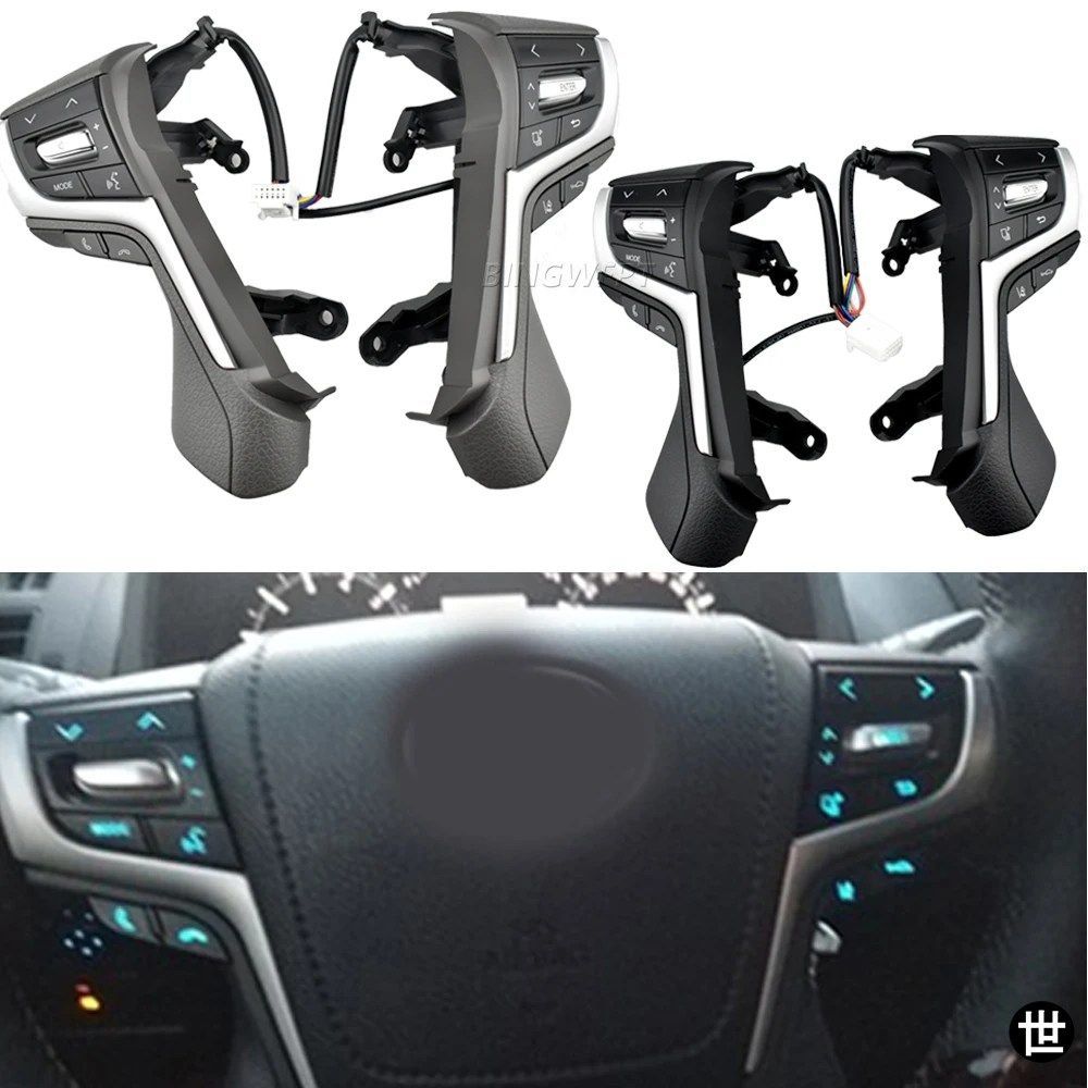 トヨタ ランドクルーザー プラド 200 FJ200 LC200 2016-2018 用 マルチファンクションステアリングホイールボタン BLUETOOTH 電話音楽コン