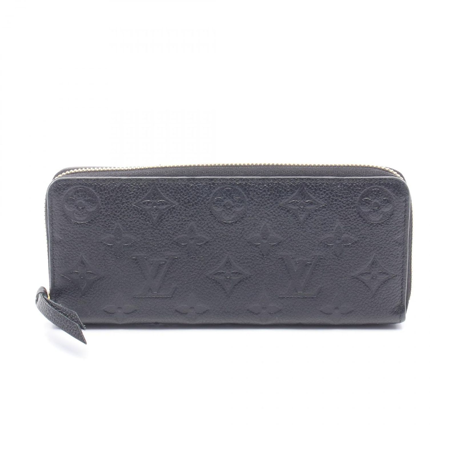 ルイ・ヴィトン LOUIS VUITTON ラウンド長財布 ポルトフォイユ クレマンス モノグラムアンプラント ノワール M60171 ノワール レザー ポルトフォイユ・クレマンス