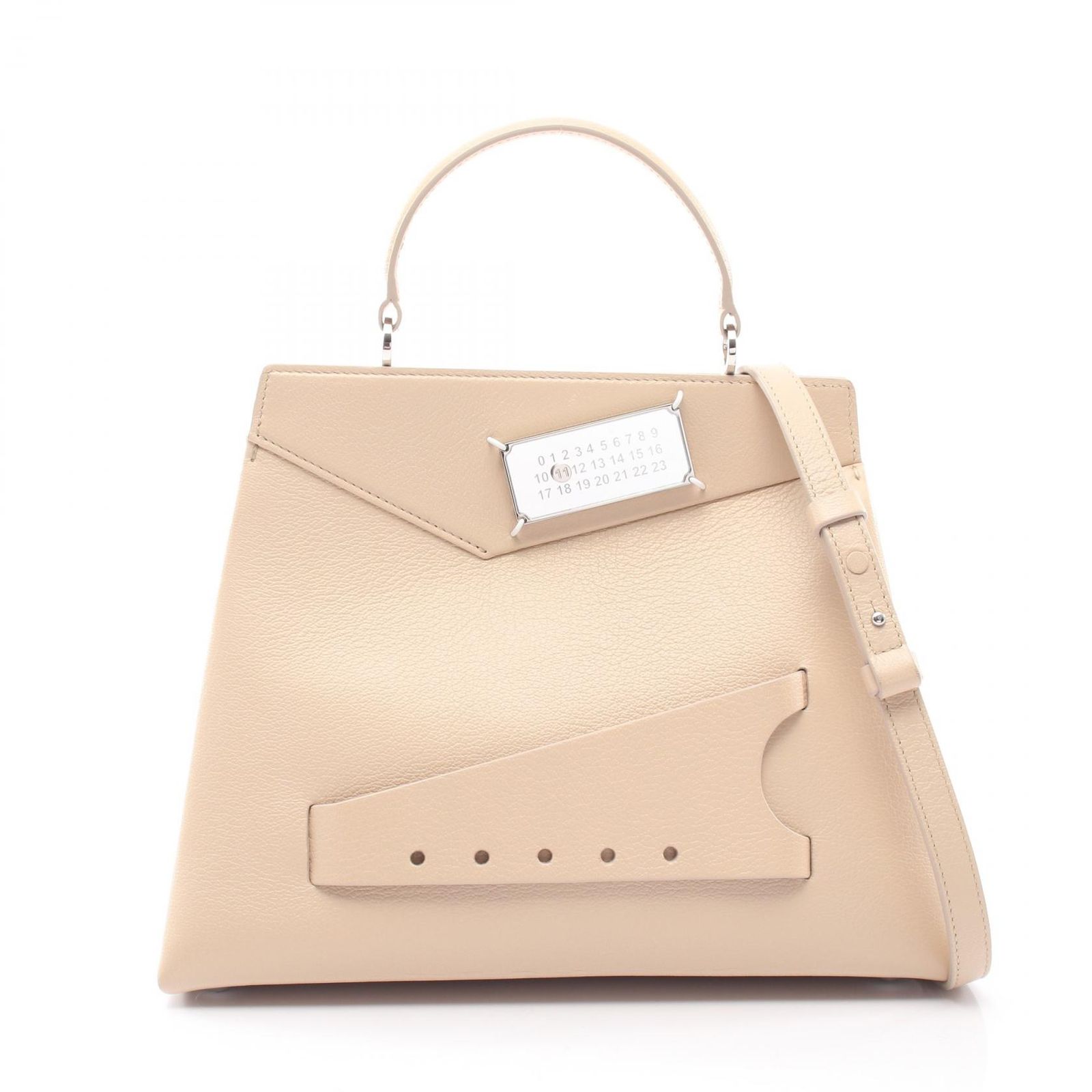 メゾンマルジェラ11 Maison Margiela 11 ハンドバッグ スナッチト ミディアム 2WAY S56WD0124 ベージュ レザー スナッチト ミディアム レディース Used A