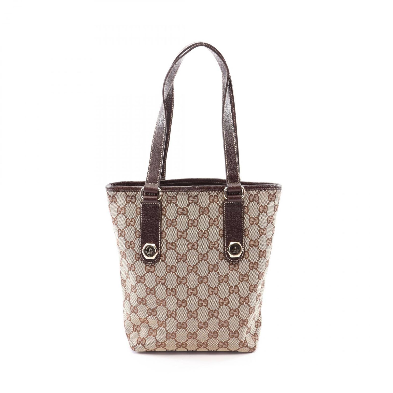 グッチ GUCCI トートバッグ GGキャンバス 153361 ベージュ/ブラウン キャンバス レザー トートバッグ レディース Used B