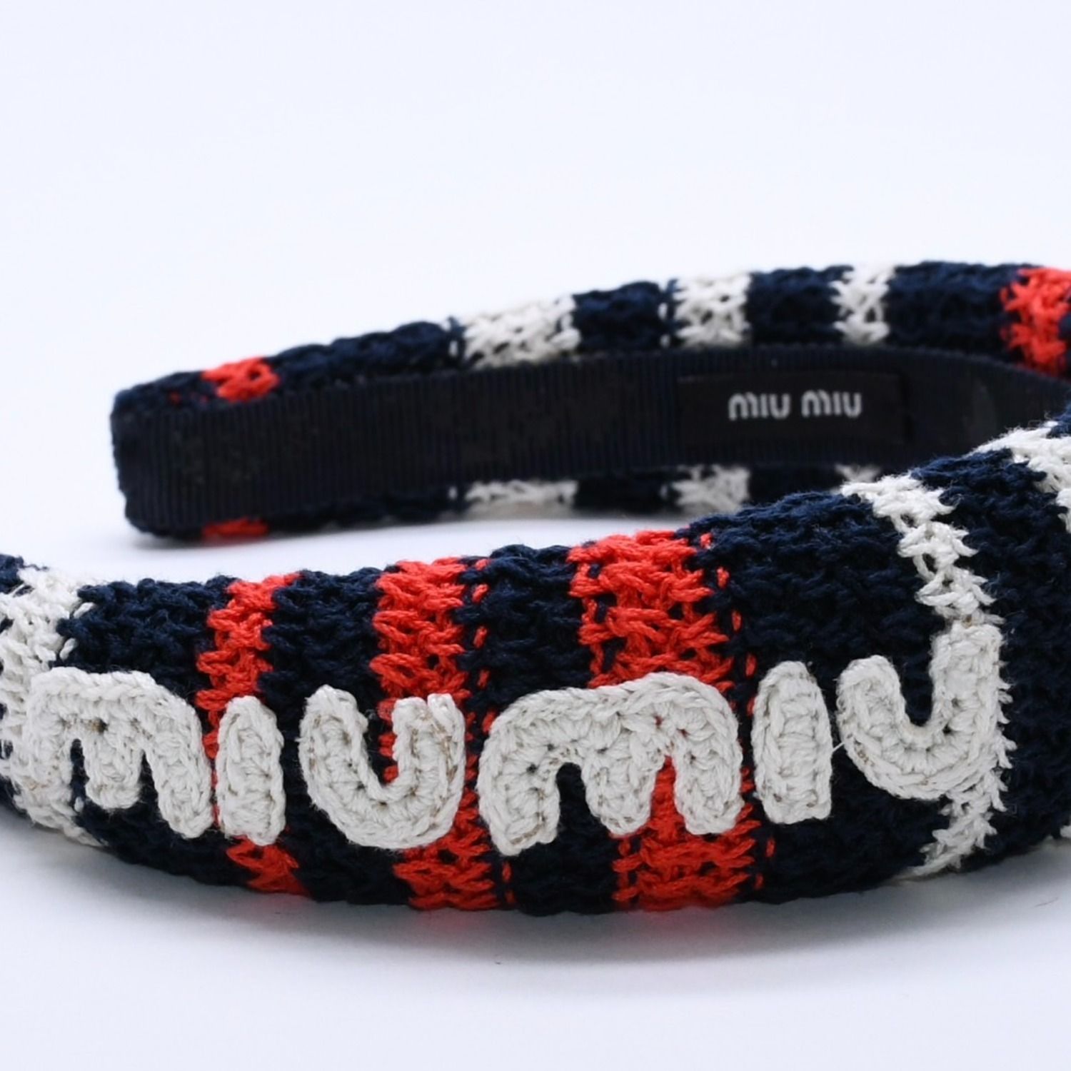 MiuMiu ミュウミュウ クロシェパターンヘッドバンド カチューシャ ヘア