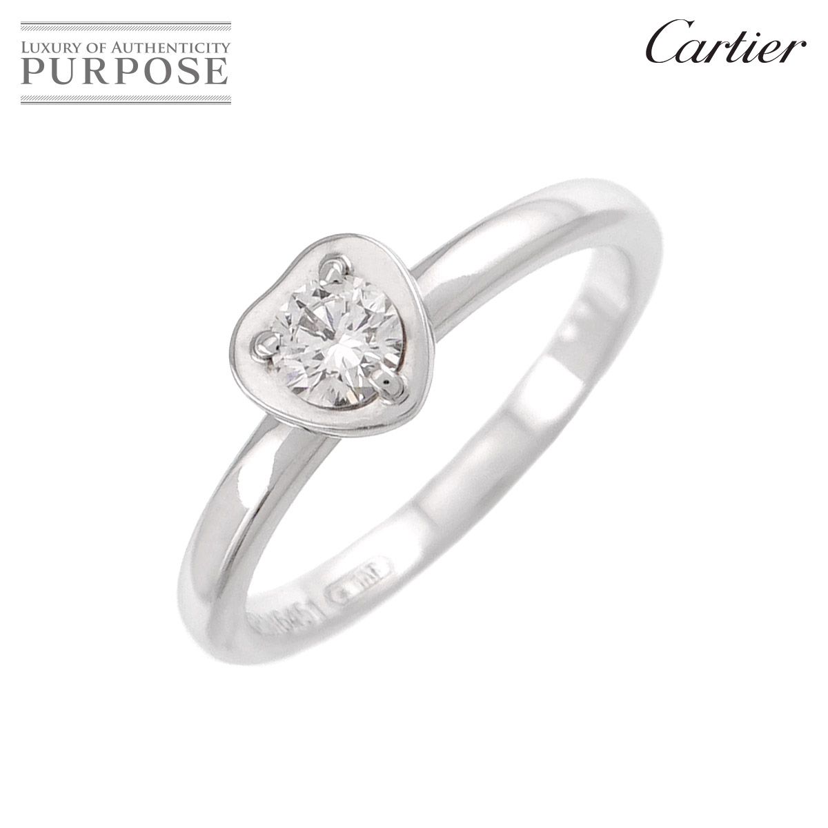 カルティエ Cartier ダムール ハート #47 リング ダイヤ K18 WG ホワイトゴールド 750 指輪 ディアマン レジェ Diamond Ring 90325249