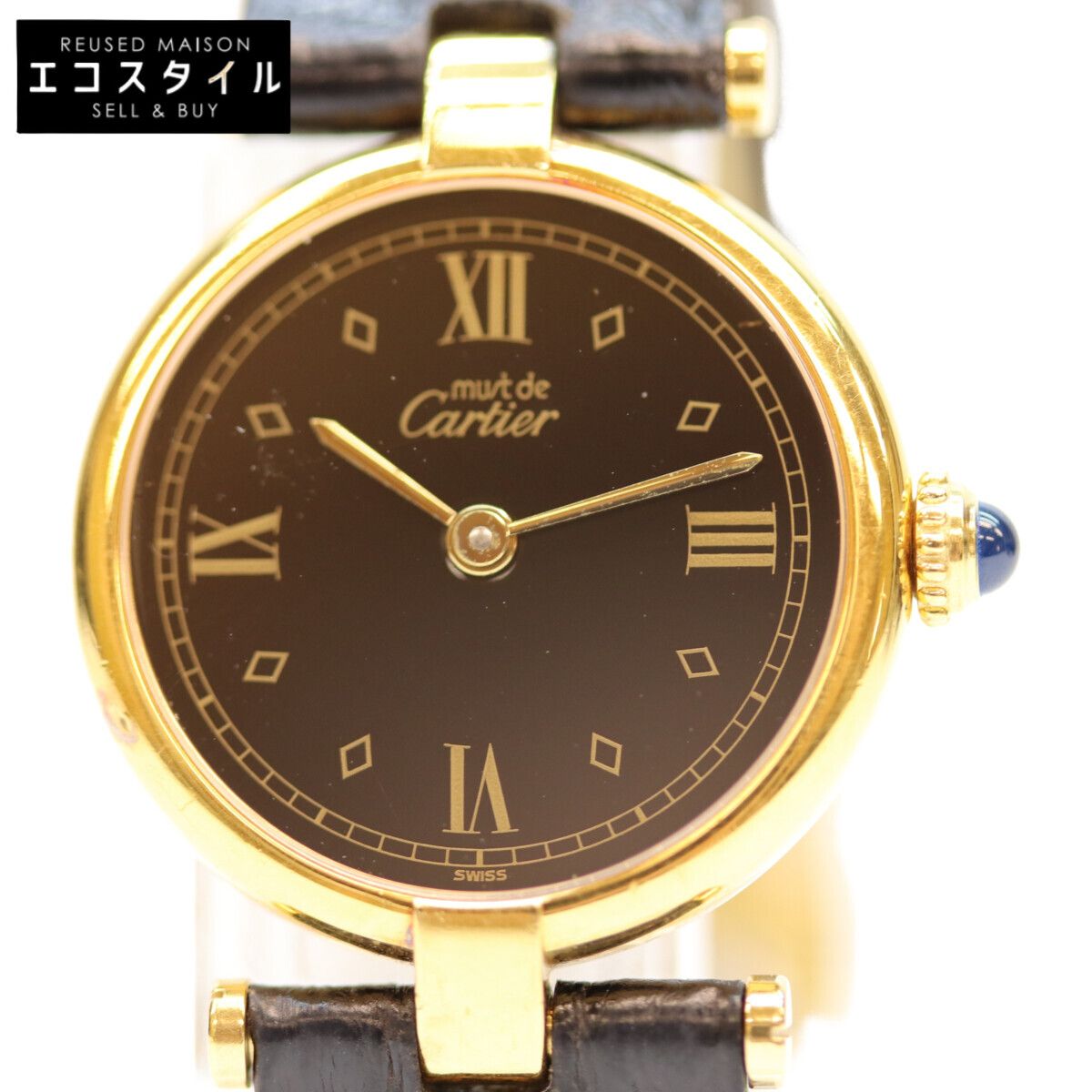 Cartier カルティエ 925 マストヴァンドームSM ヴェルメイユ 黒文字盤 