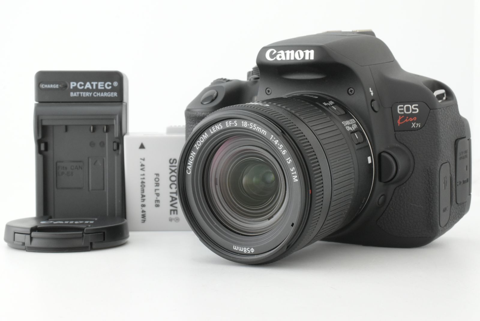 【美品】カウント 3878回 Canon EOS Kiss X7i Digital Camera w/EF-S 18-55mm IS STM キャノン デジタル一眼レフカメラ EF-TN-JP2496 21,600円