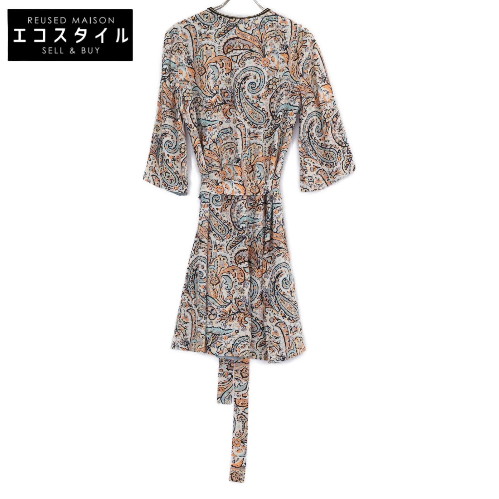 ETRO　エトロ　【美品/国内正規】192-17801-5013 ペイズリー柄 ベルト付 Vネック　※サイズの表記はございません。