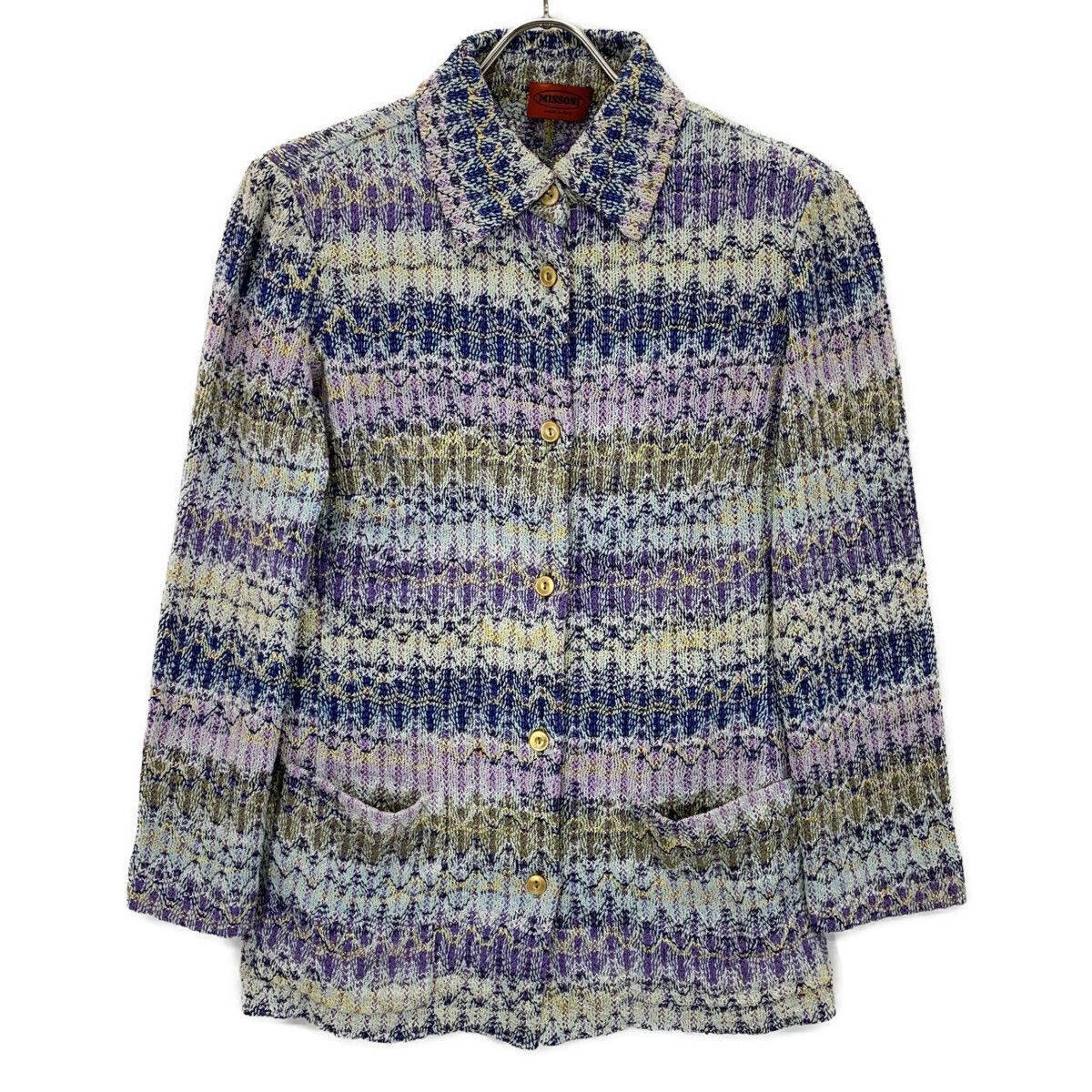 MISSONI ミッソーニ ブルー系 マルチカラー リネン ジャケット 42