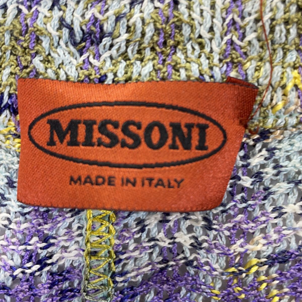 MISSONI ミッソーニ ブルー系 マルチカラー リネン ジャケット 42 