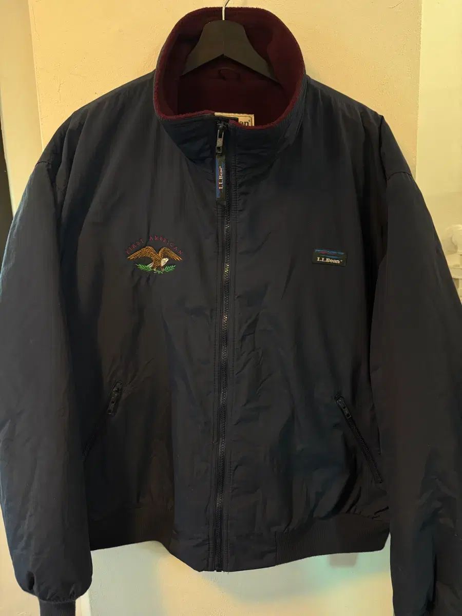 LL Bean USA ネイビー イーグル 刺繍 ウォームアップ xl