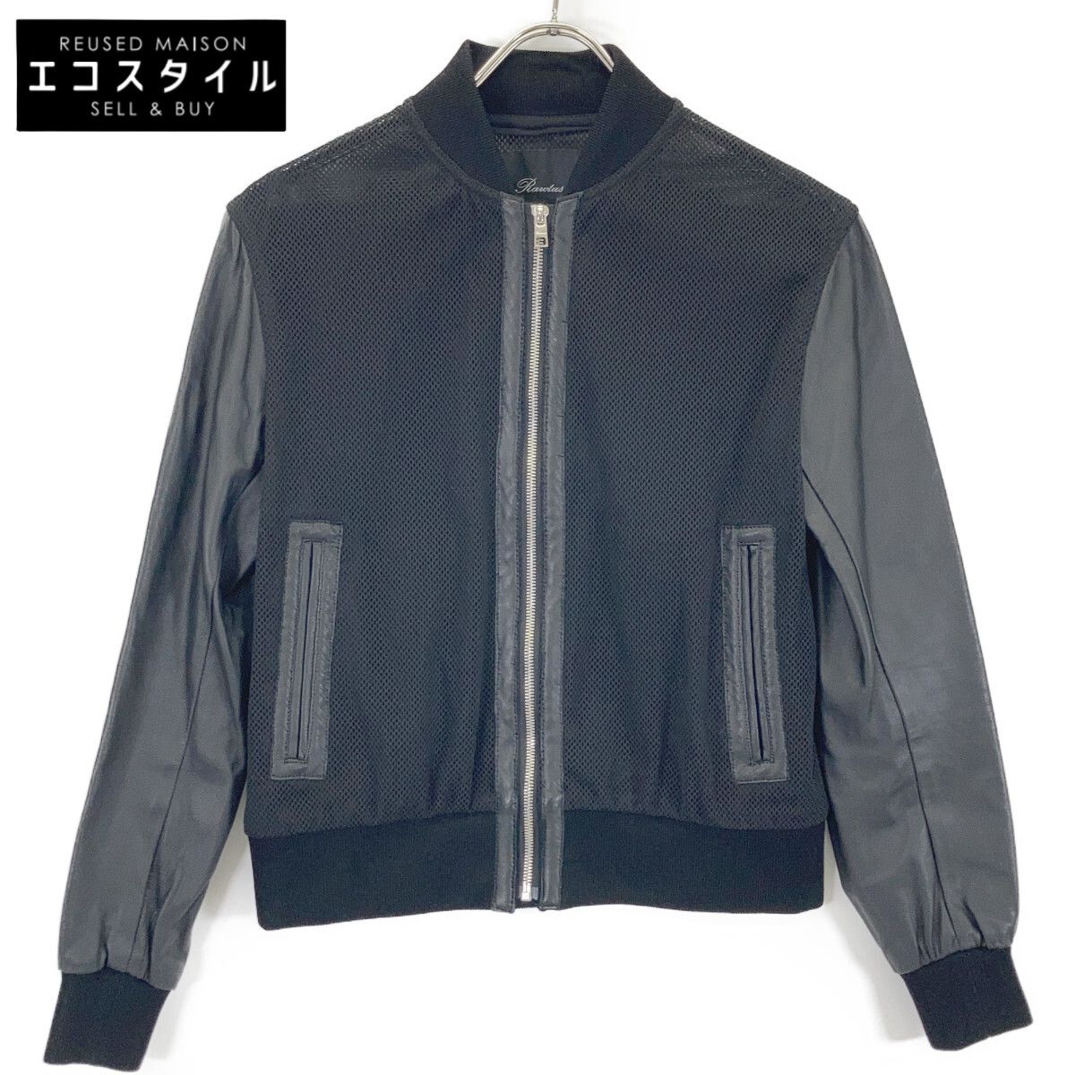 RAWTUS/Raw+　ロウタス　【×ADORE】ブラック レザースリーブ切替メッシュブルゾン　40