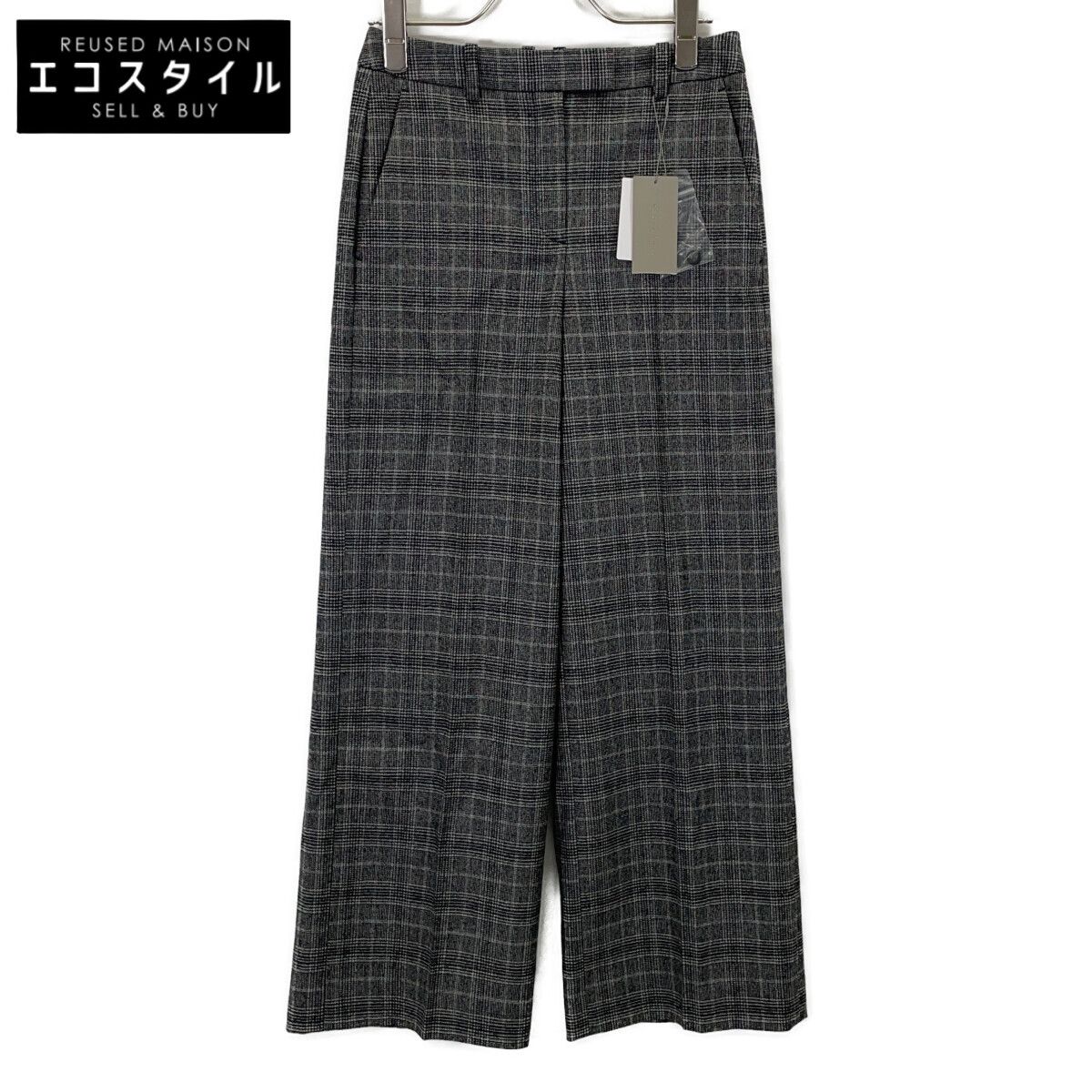 theory luxe　セオリーリュクス　03-5306425 グレー Roux Plaid Zaro Pant チェックパンツ　S32