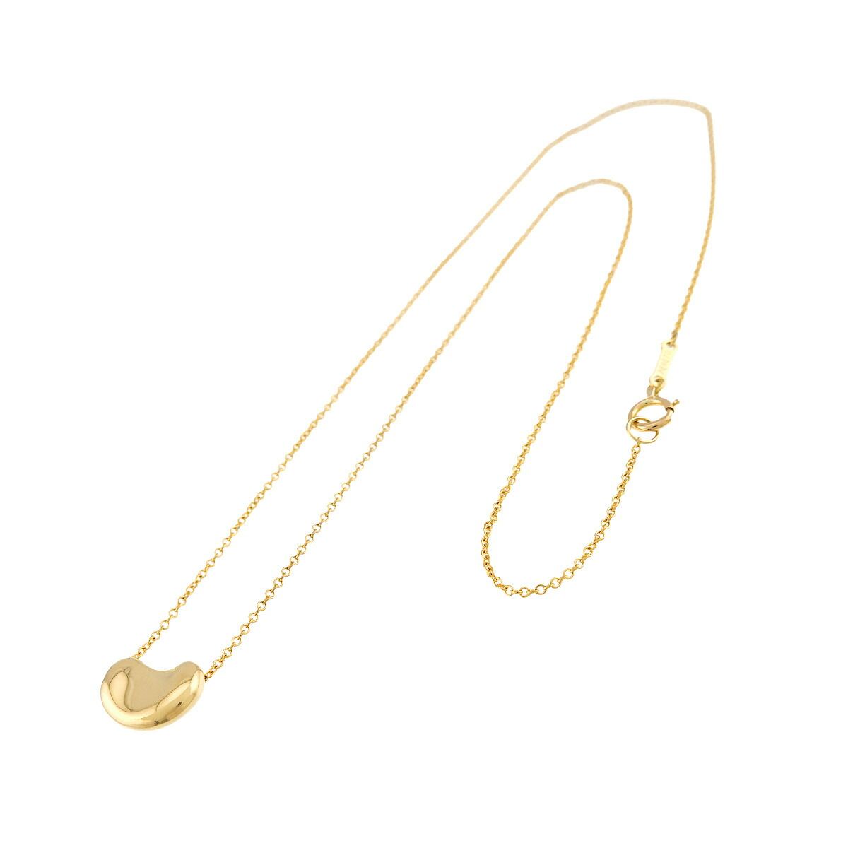 ティファニー TIFFANY&Co. ビーン ネックレス 38cm K18 YG イエロー 