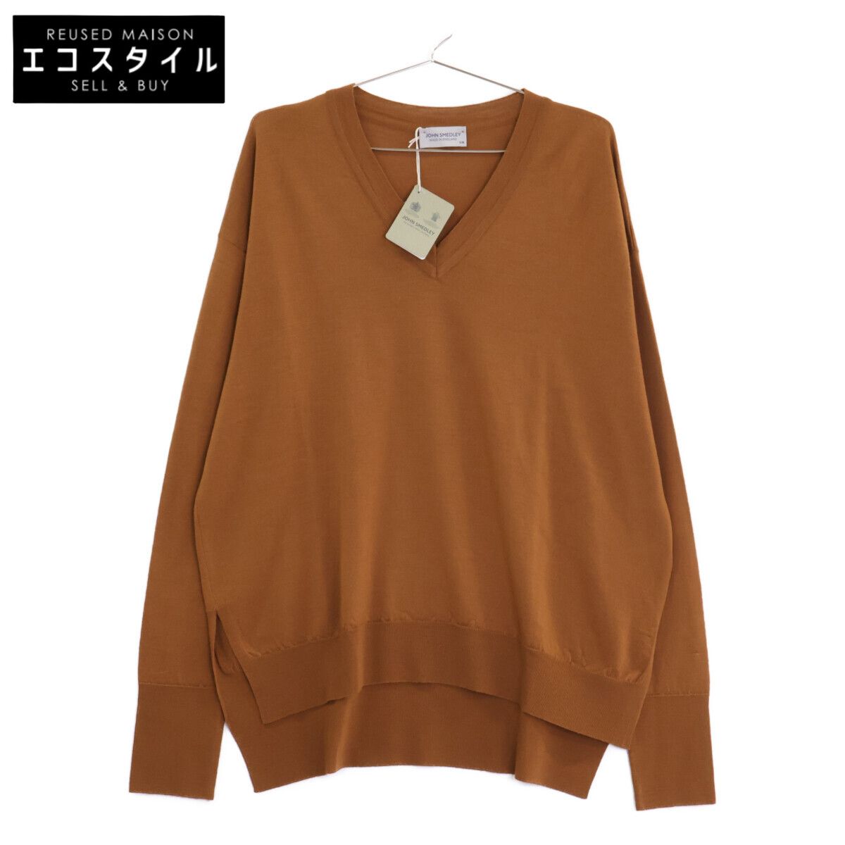 JOHN SMEDLEY　ジョンスメドレー　ブラウン メリノウール100% ハイゲージニット　S/M