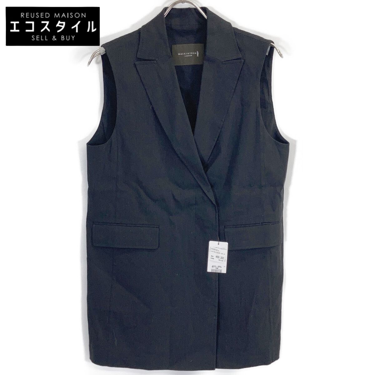 MACKINTOSH LONDON　マッキントッシュロンドン　G5E12-149-09 ブラック リネン×レーヨン ストレッチジレ　38