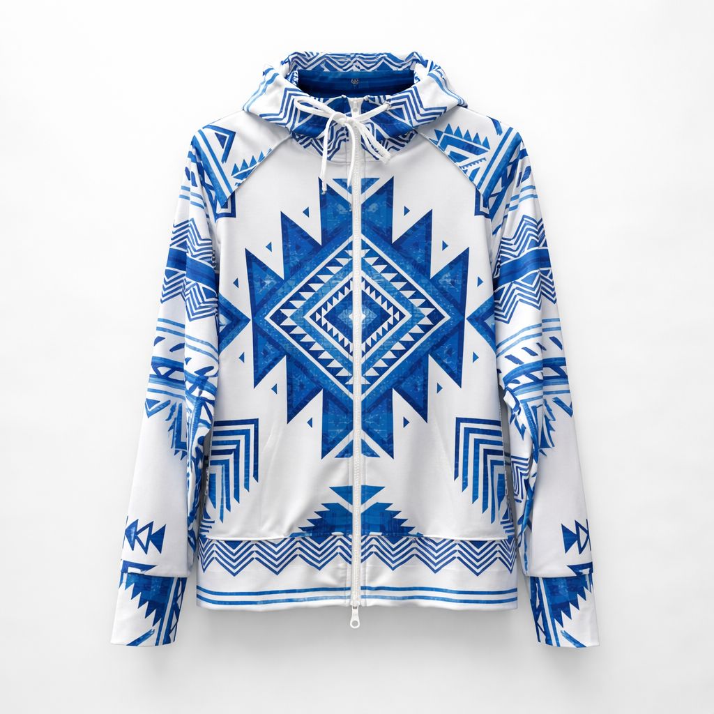 ORATA（オラータ） RUSH ZIP HOODIE / ラッシュガードジップパーカー/ OR2-C-002 / ネイティヴブルー / 清木場俊介 / 人気 メンズ レア