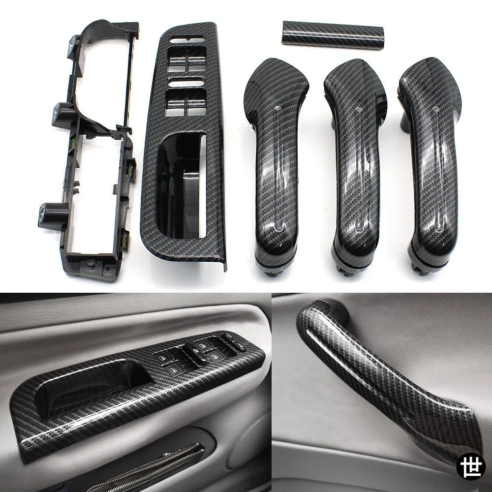 フォルクスワーゲン VW ボーラゴルフ4MK4ジェッタ 1999-2004 用 LHD カーボンフロント/リア/左右ドアハンドルセット