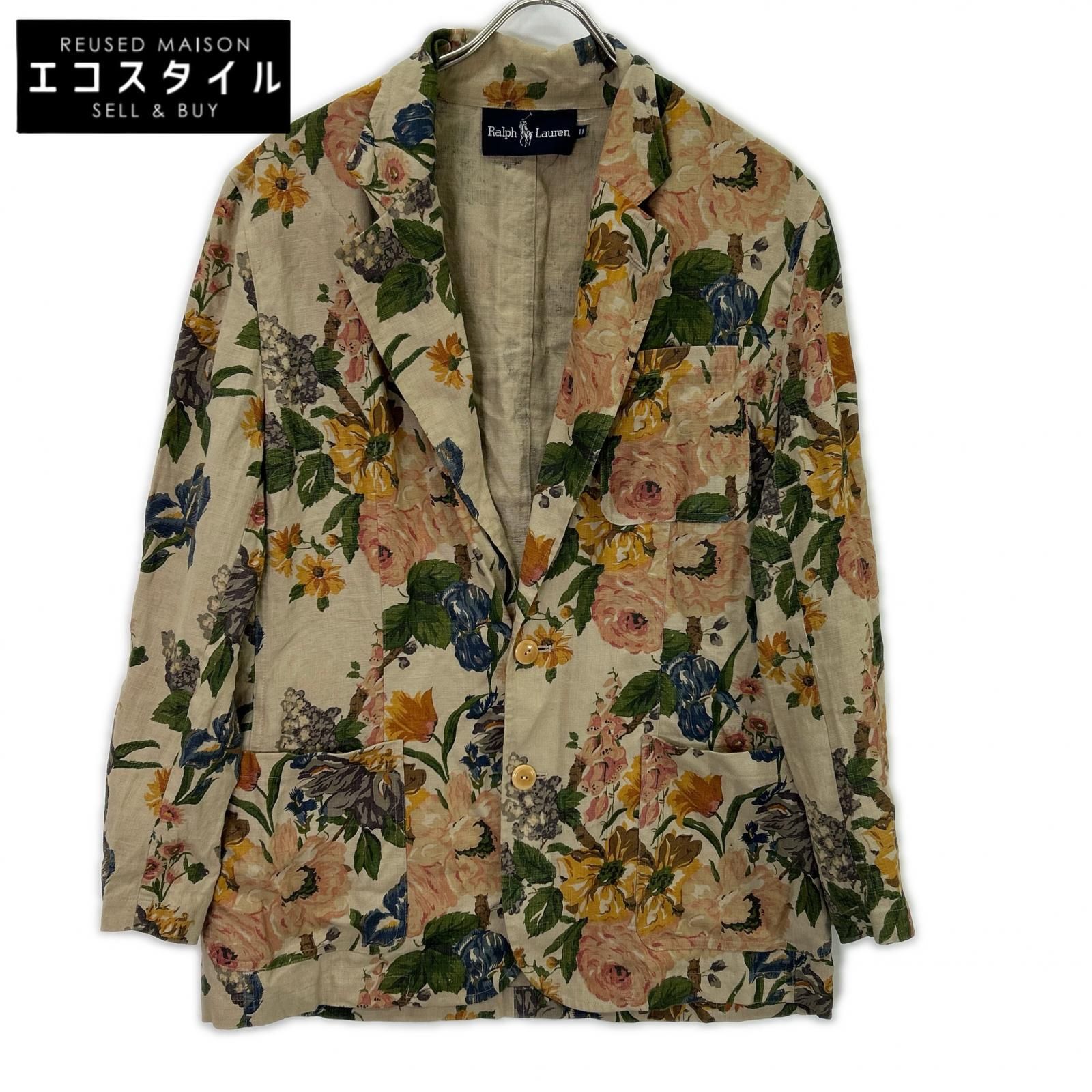 RALPHLAUREN　ラルフローレン　ベージュ リネン ボタニカル ジャケット　11