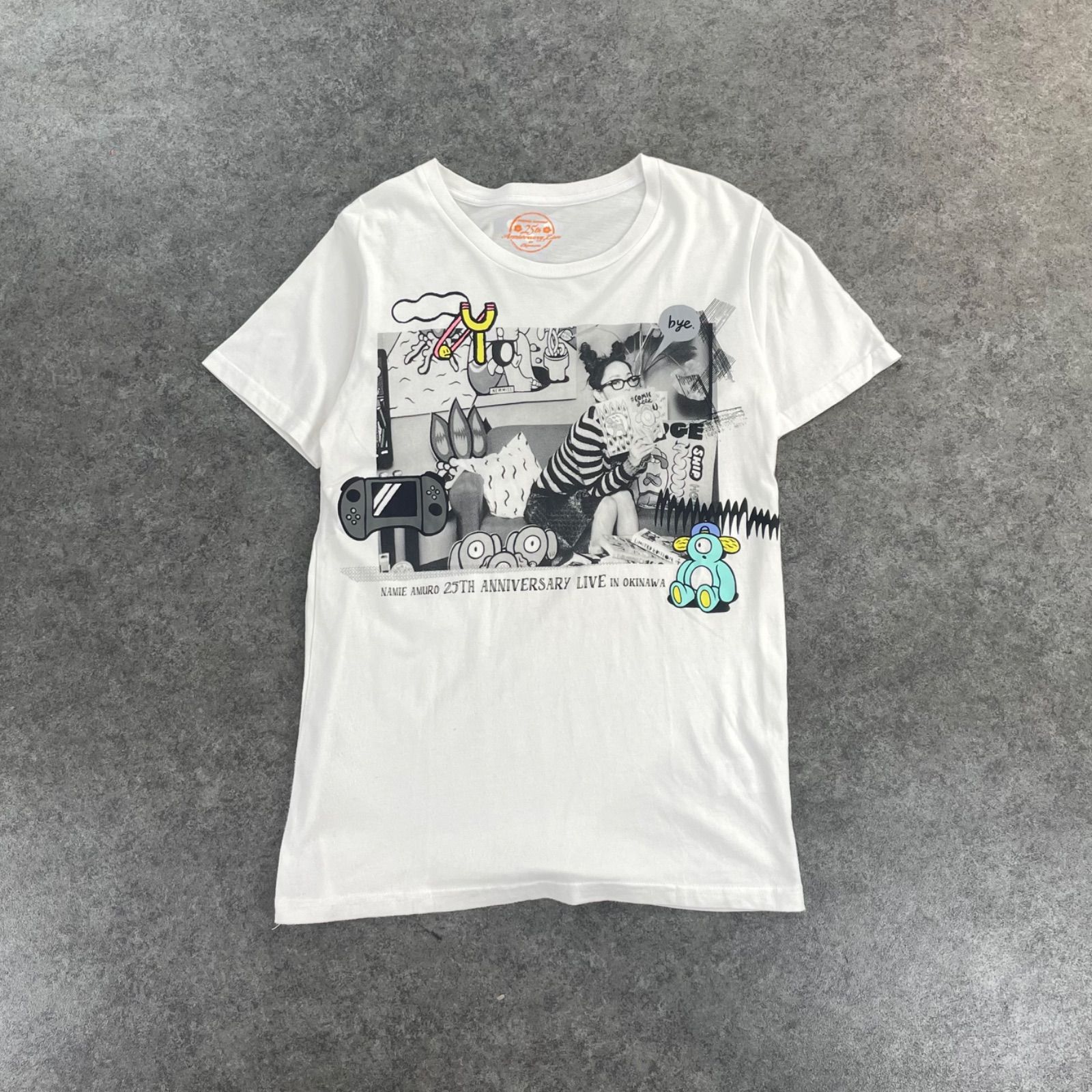 安室奈美恵 25周年 沖縄ライブ 半袖 Tシャツ グラフィック プリント ホワイト L