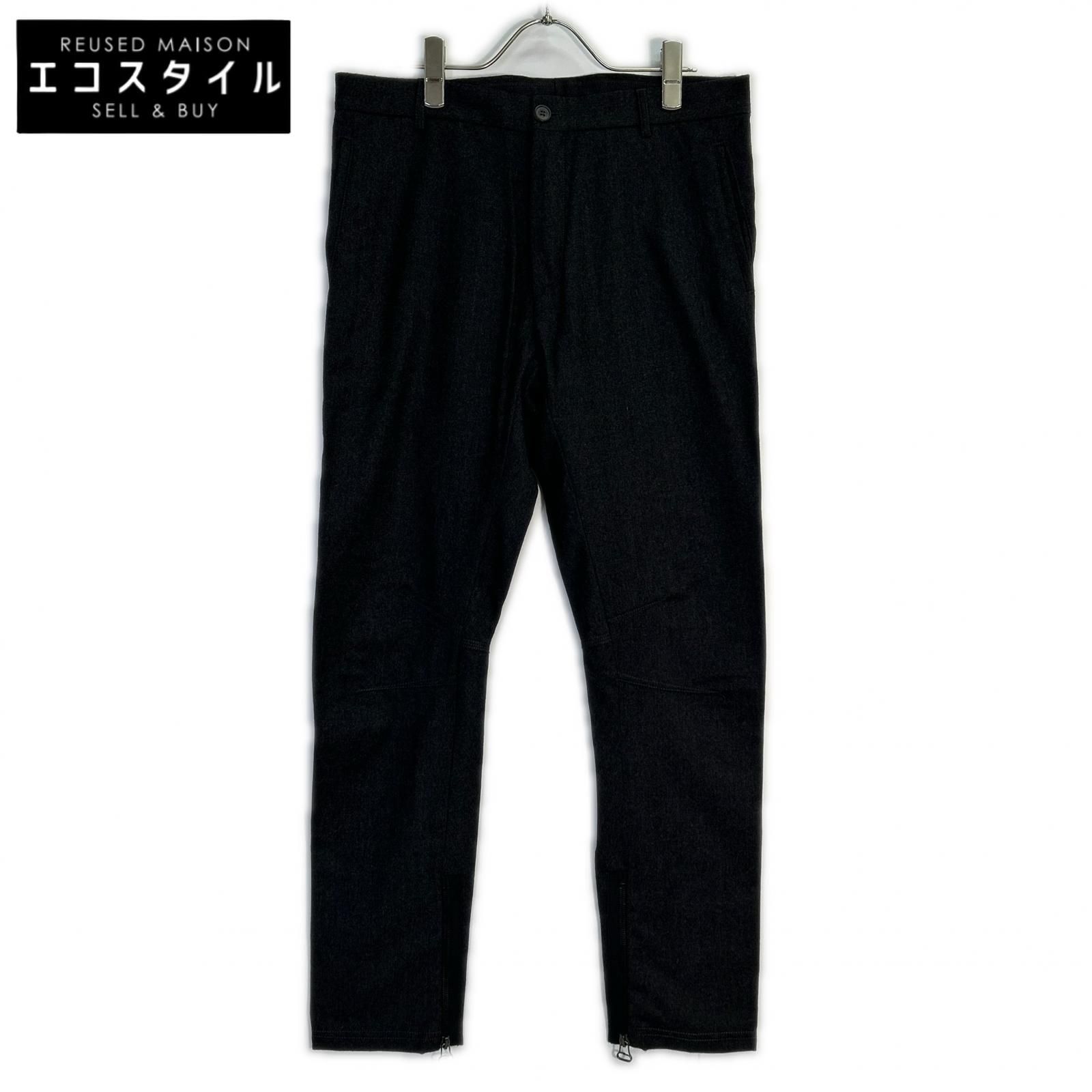 LANVIN　ランバン　チャコールグレー 裾ジップ トラウザー　46