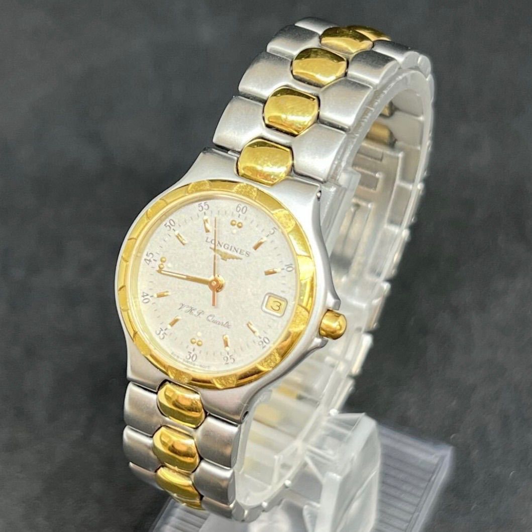 T3503 【 動作未確認品 】LONGINES ロンジン Conquest コンクエスト 4017 デイト ゴールド シルバー コンビカラー クォーツ 腕時計