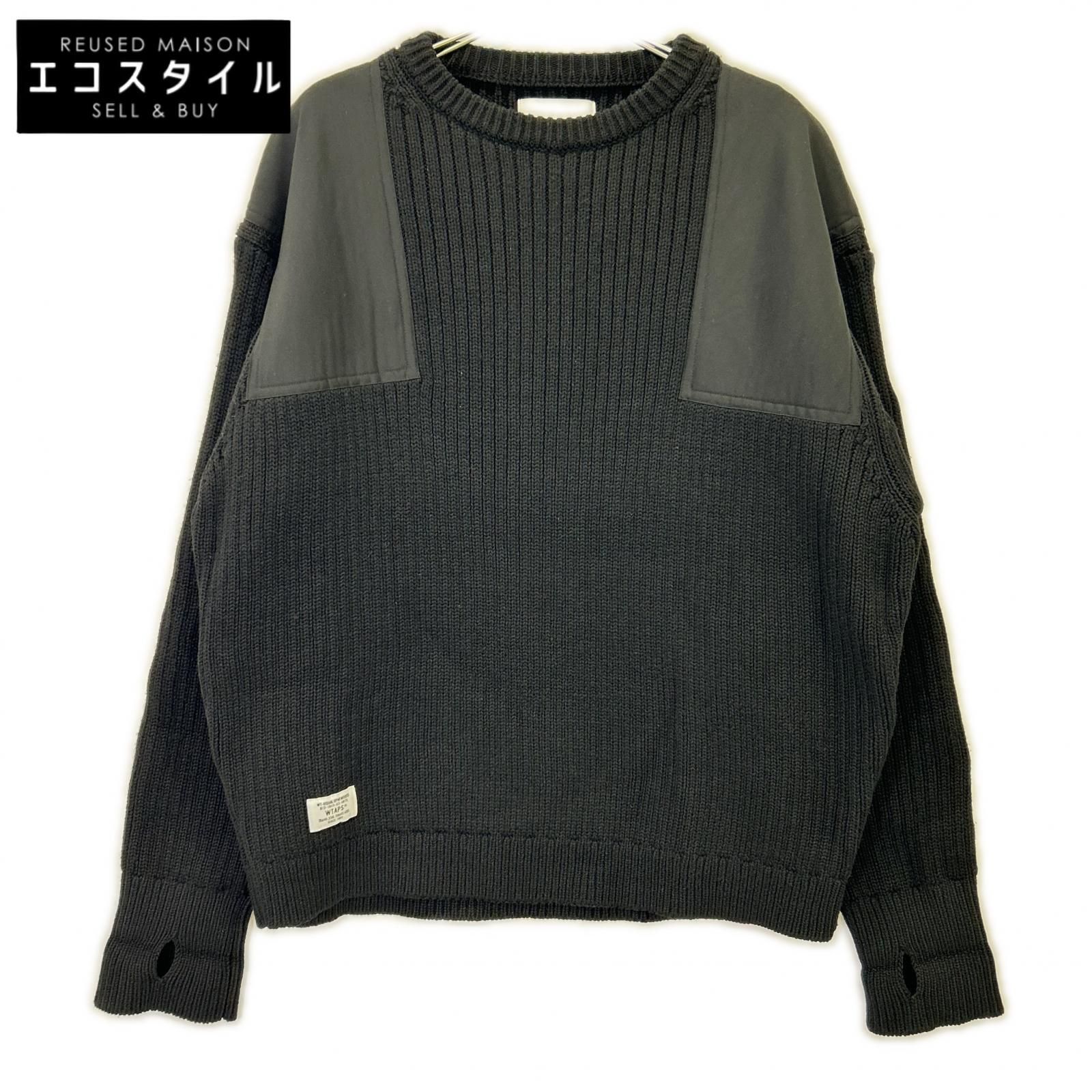 (W)TAPS　ダブルタップス　22年 ブラック コマンダー ニットセーター　X03