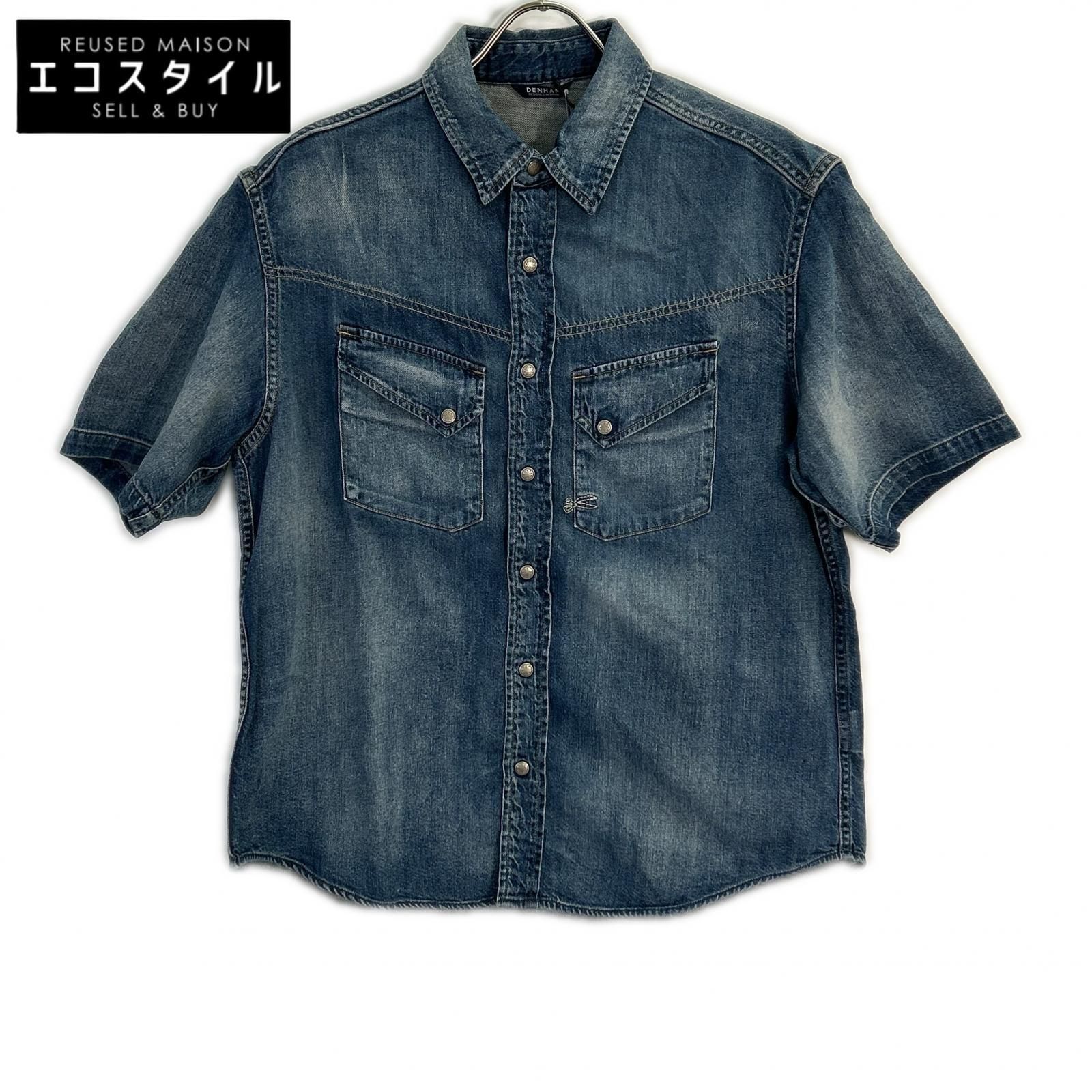 DENHAM　デンハム　01250443002 コットン コンチョスナップボタン EASTERN SHIRT/イースタンシャツ　S