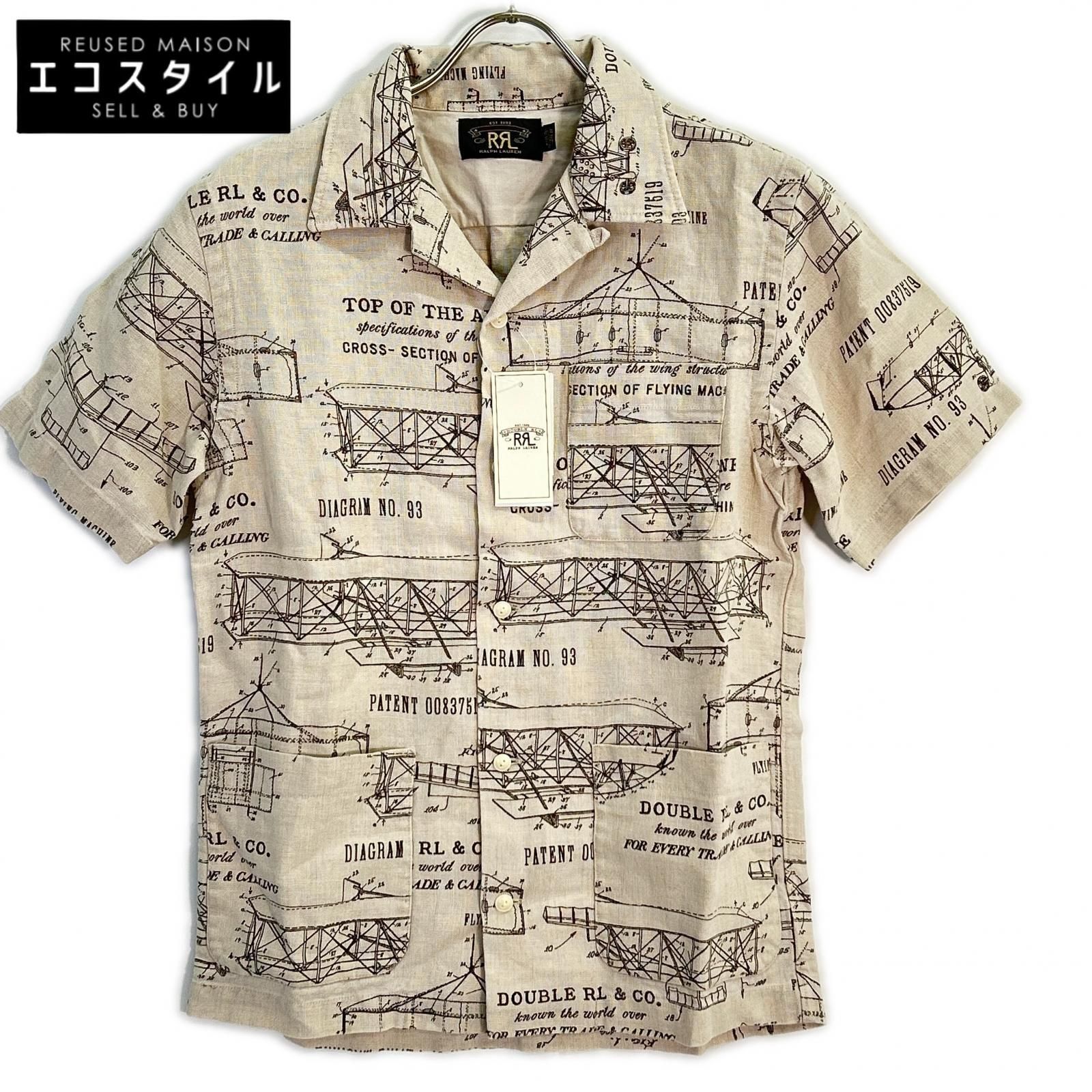 RRL　ダブルアールエル　MNRRWOV1N820058 リネン ブループリント 3 PKT CAMP SHORT SLEEVE SPORT SHIRT　XS