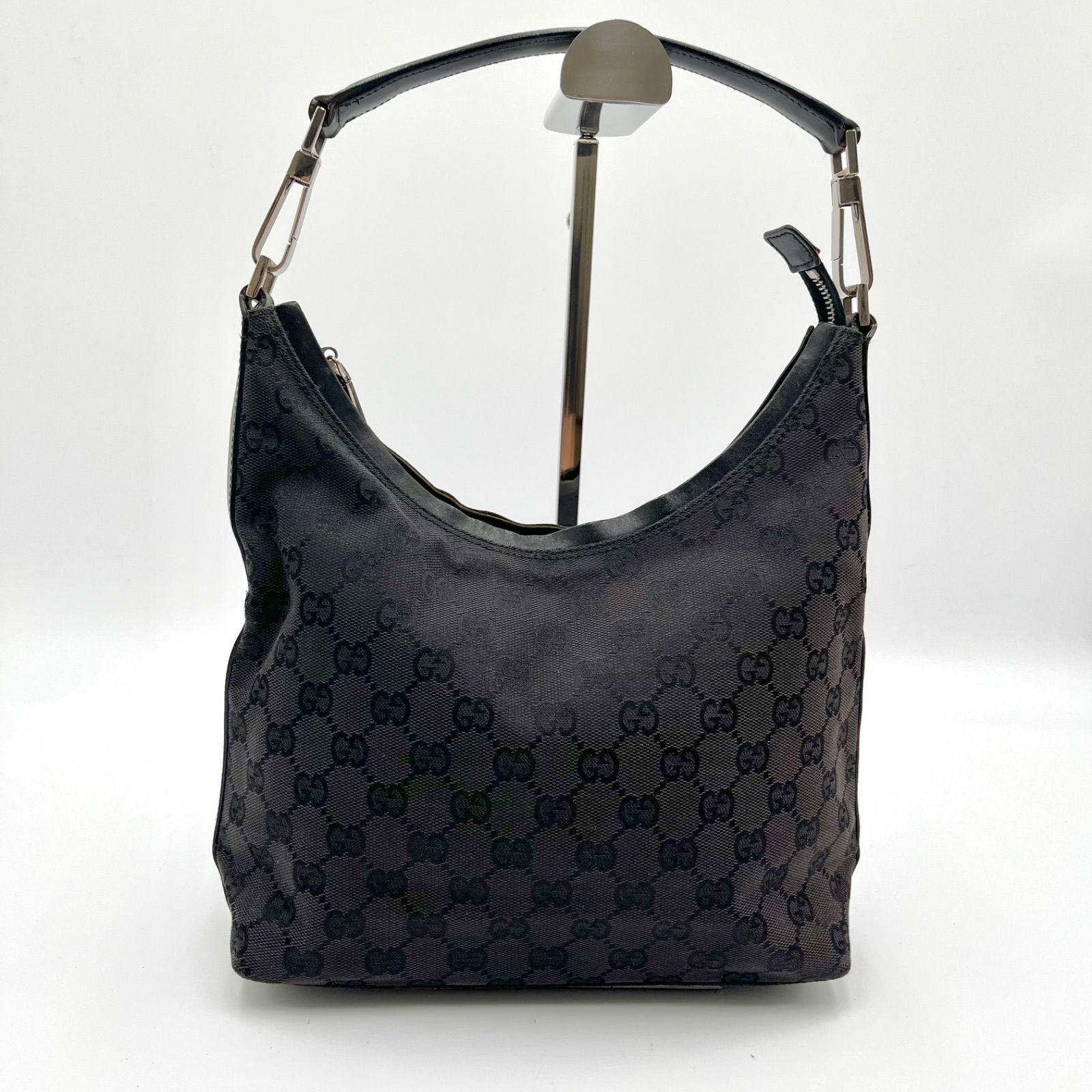 GUCCI グッチ GGキャンバス ホーボー ワンショルダーバッグ ブラック 000 0602