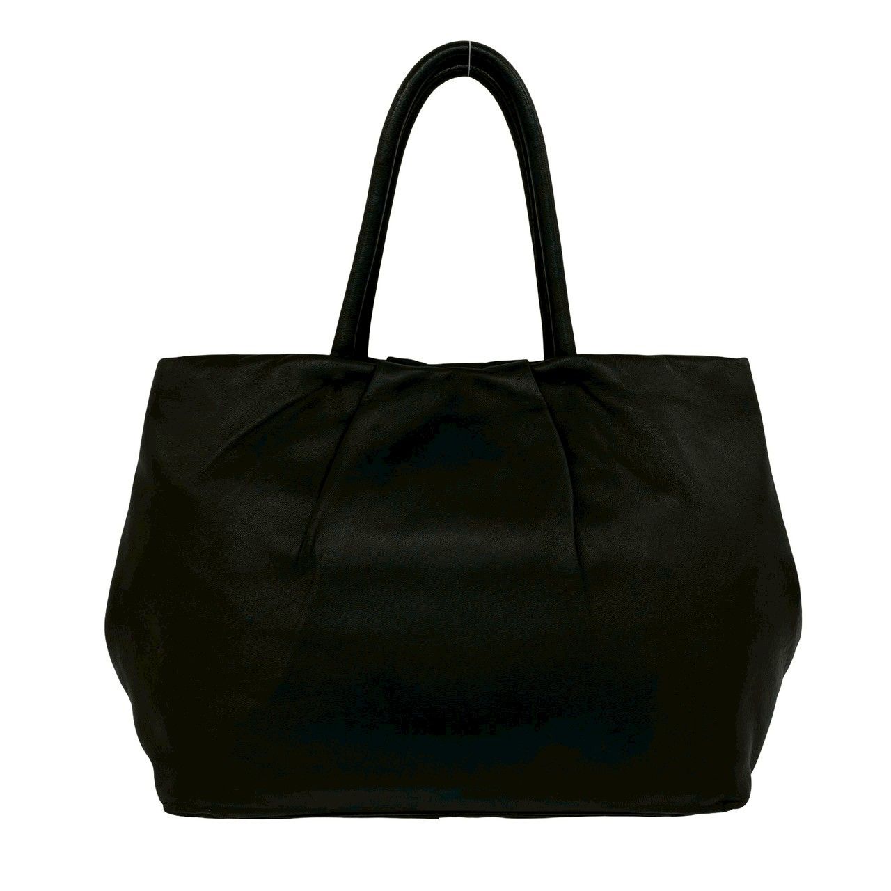 極 美品 PRADA プラダ ロゴ 金具 リボン モチーフ レザー 本革