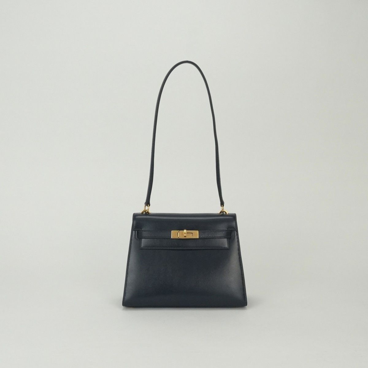 エルメス HERMES ミニケリー ケリー20 セリエ ミニ ケリー 20 セリエ バッグ トートバッグ ショルダーバッグ ボックスカーフ ネイビー Navy 紺 ゴールド金具 外縫い ハンドバッグ
