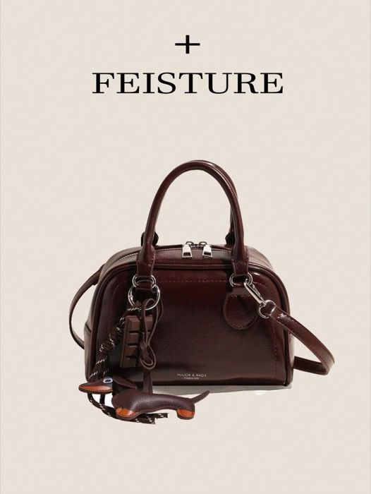 1 x Women's Handbag, Women's Handbag, Vintage PU Bowling Handbag, Women's Square Bag, Zipper Closure, Shoulder Crossbody Bag (Free Strap Accessory Included with Store Purchase), Girls, Women, Large