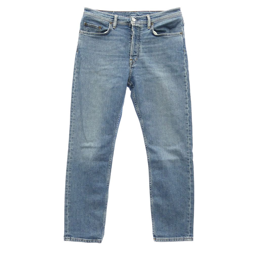 ACNE STUDIOS アクネストゥディオズ イタリア製 テーパード ボタンフライ ジーンズ デニムパンツ インディゴブルー系 32/32【中古】
