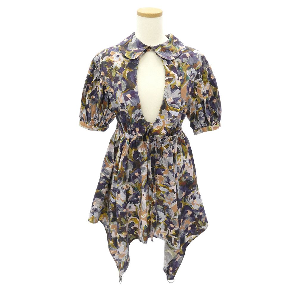 KIDILL キディル 24SS KL814 DRESS COLLABORATION WITH EMARY DEVEAUX FLOWER 総柄 ドレス ワンピース パープル系【中古】