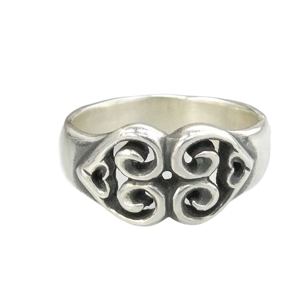 GABOR ガボール Gaboratory ガボラトリーホールディング ギャランティ付属 R-179 9mm Double Heart Ring ダブル ハート リング シルバー系 約11.5号【中古】