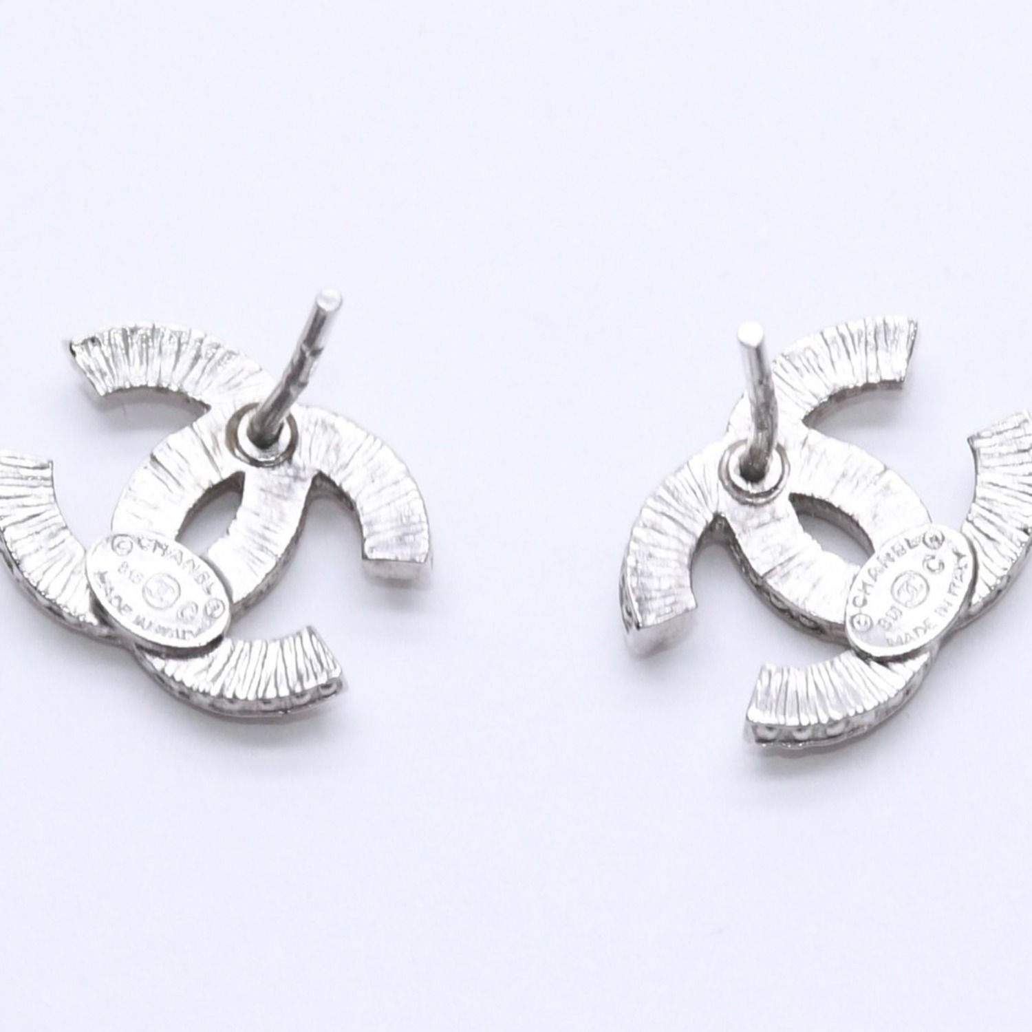 CHANEL ココマーク ピアス ラインストーン 両耳 刻印あり キャッチなし CHANEL シャネル ココマーク ピアス 重量約1.58g B15C刻印 ライン