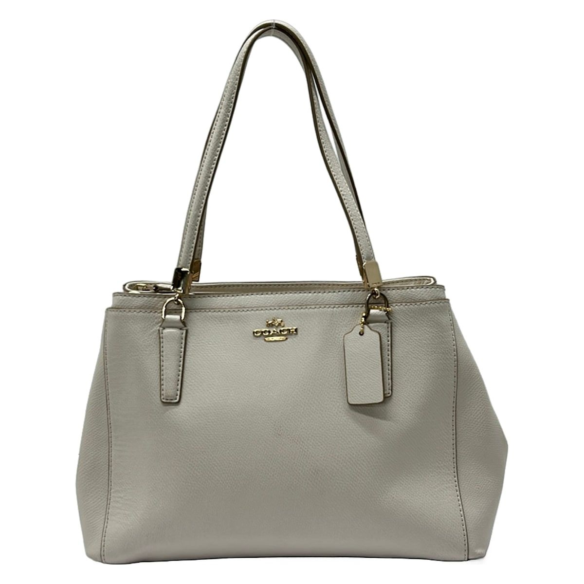 COACH(コーチ) ハンドバッグ ラグジュアリー クロスグレーン レザー クリスティー スモール キャリーオール F34673 白 レザー
