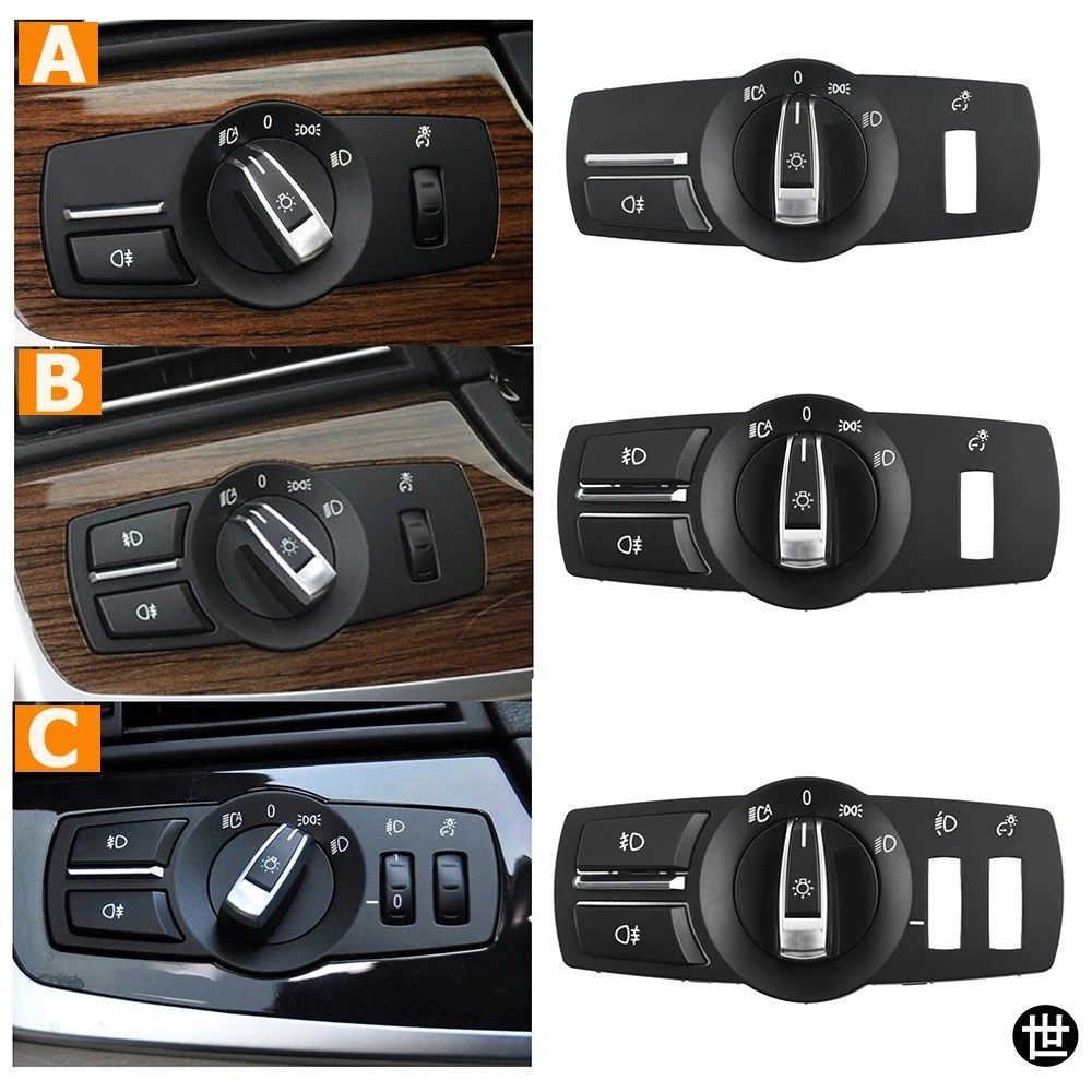 BMW 5 6 7シリーズ X3 X4 F10 F11 F07 F06 F01 F25 F26用 フロントヘッドライトロータリースイッチヘッドランプボタンカバーパネル