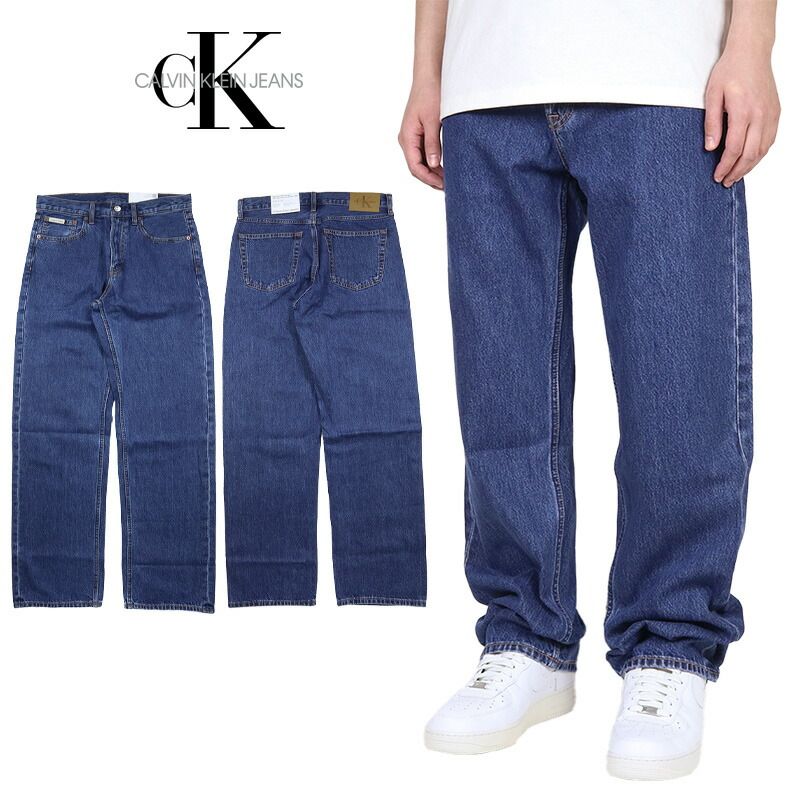 カルバンクライン ジーンズ デニムパンツ CALVIN KLEIN JEANS ジーンズ Gパン CKジーンズ ストレート ウォッシュ加工 メンズ ブランド 大きいサイズ おしゃれ おすすめ 人気 ckj078 ブルー 30 32 34 36