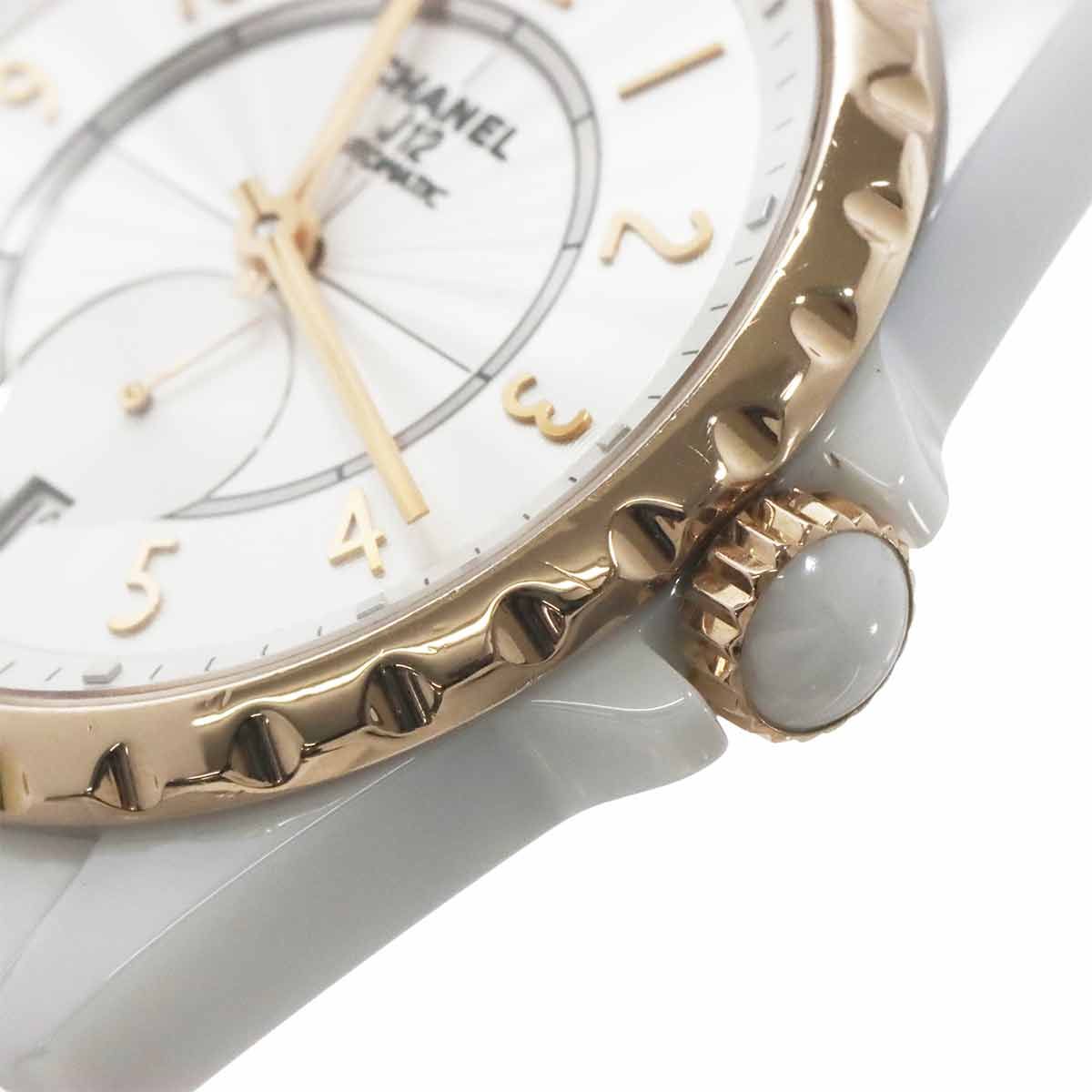 シャネル CHANEL J12-365 H3839 メンズ 腕時計 デイト ホワイト 