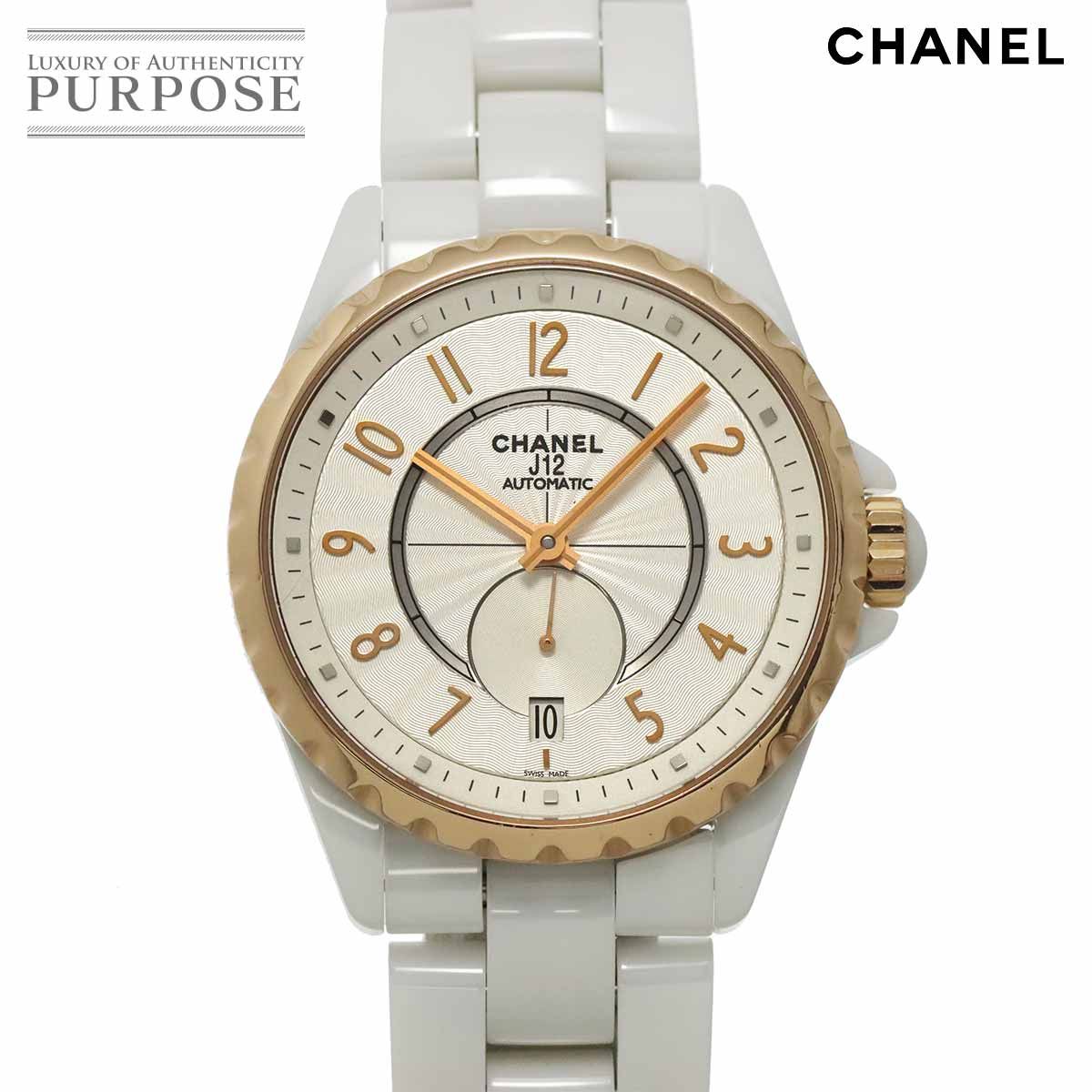 シャネル CHANEL J12-365 H3839 メンズ 腕時計 デイト ホワイト 