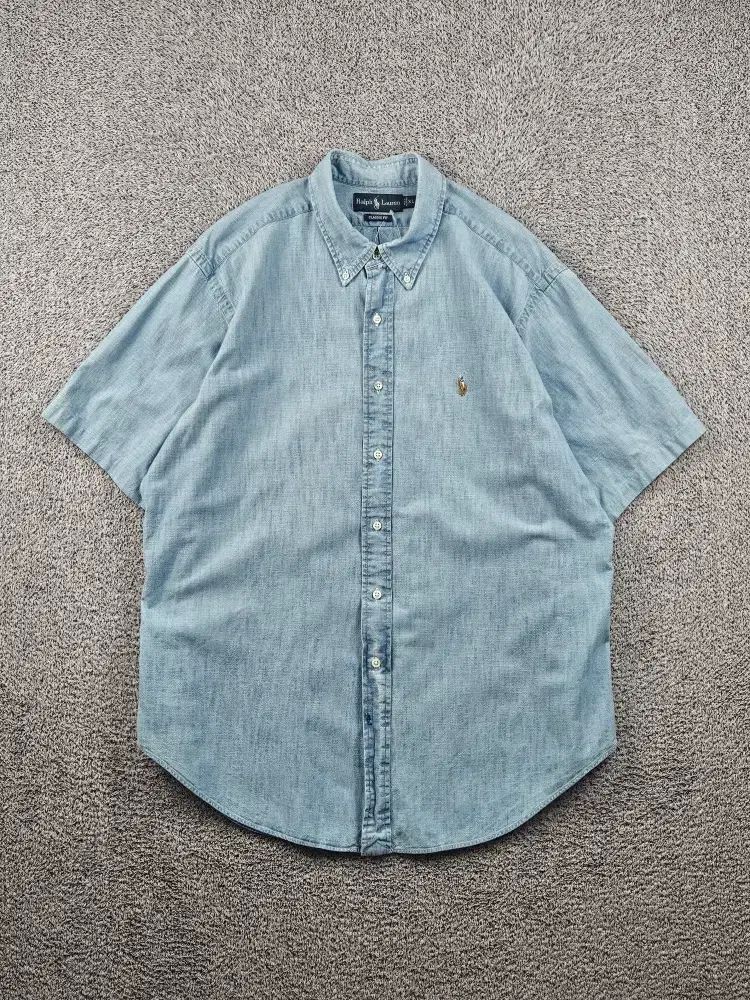 POLO RALPH LAUREN デニム 半袖シャツ (XL) / 12534